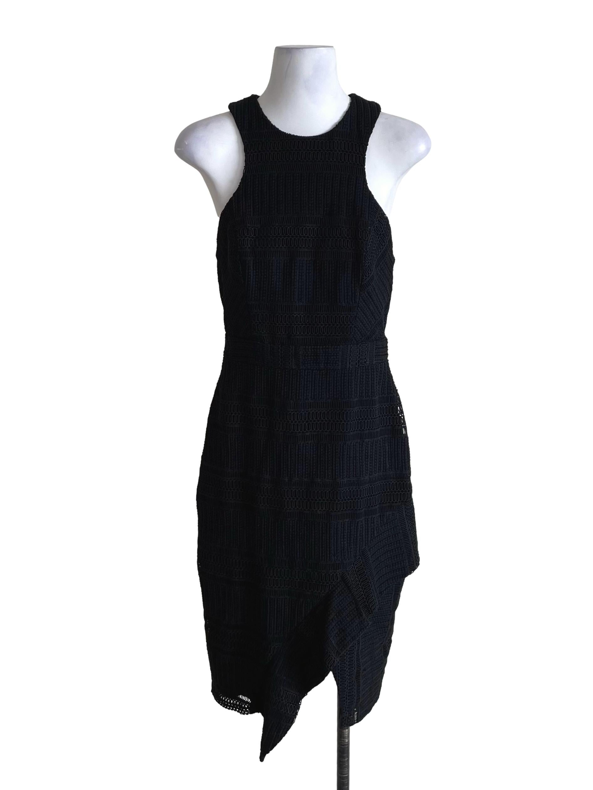 Black Halter Neck Knit Sheath Dress