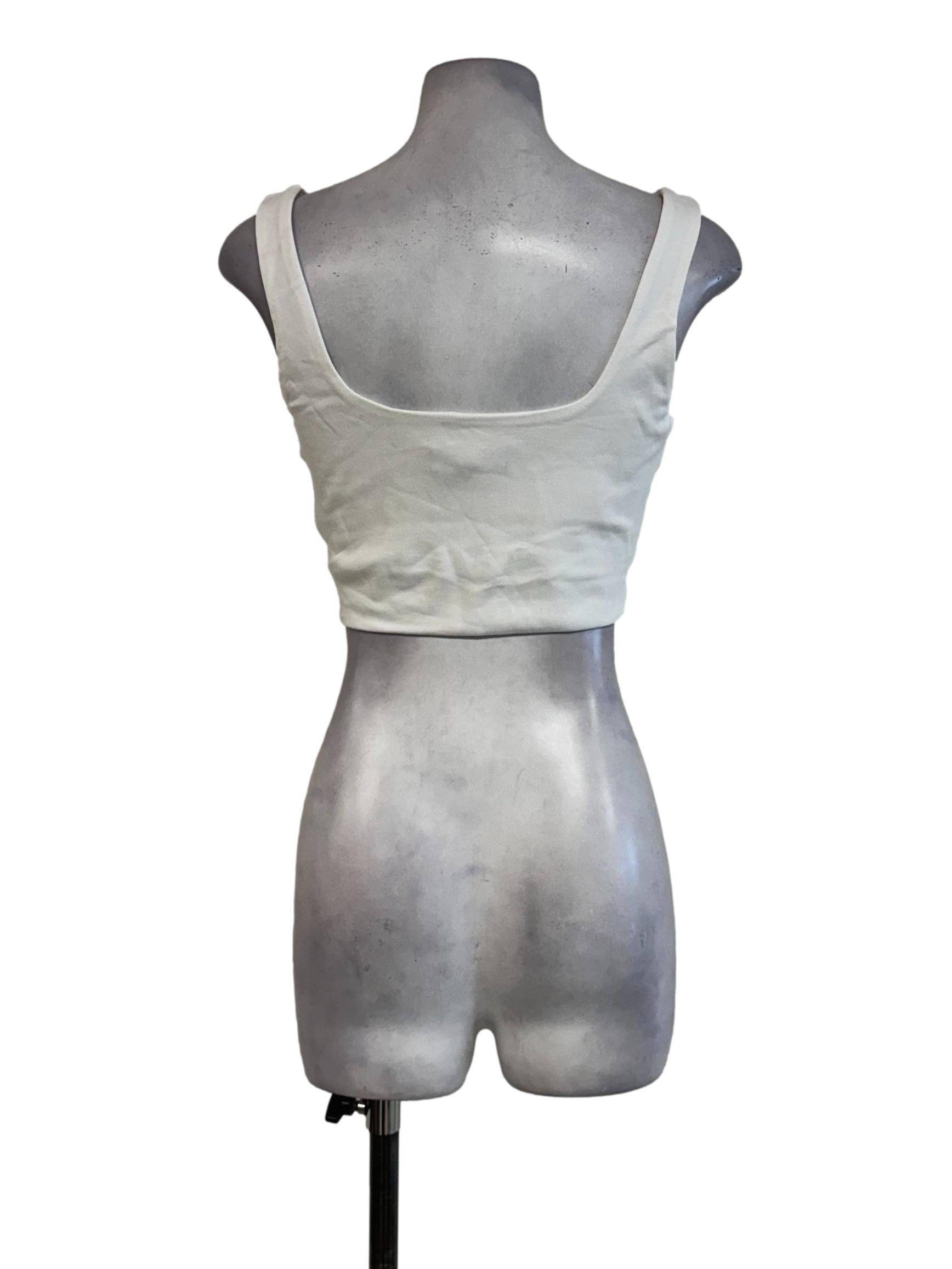 Daisy White Padded Sleeveless Top