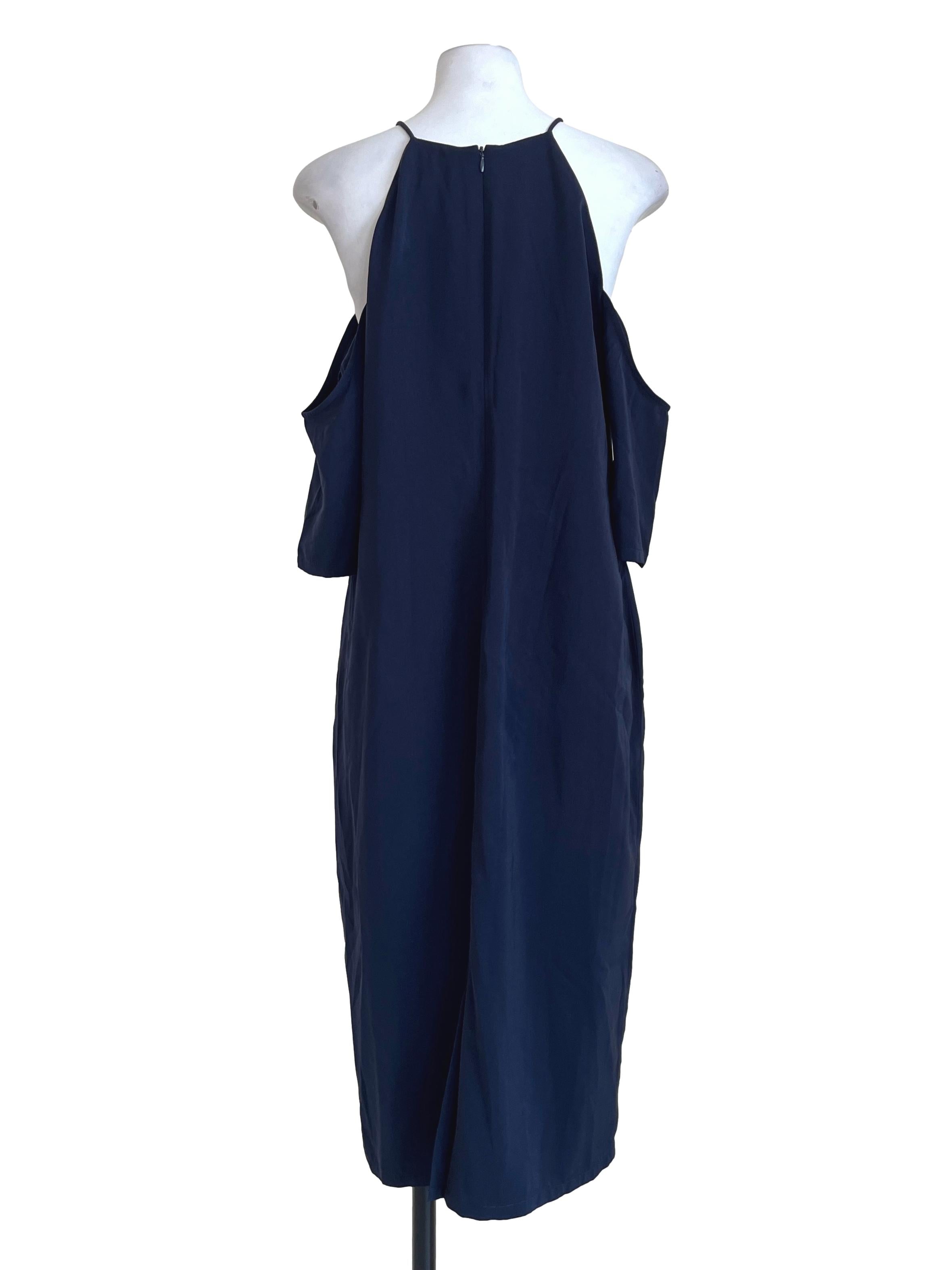 Denim Blue Halter A-Line  Dress LB