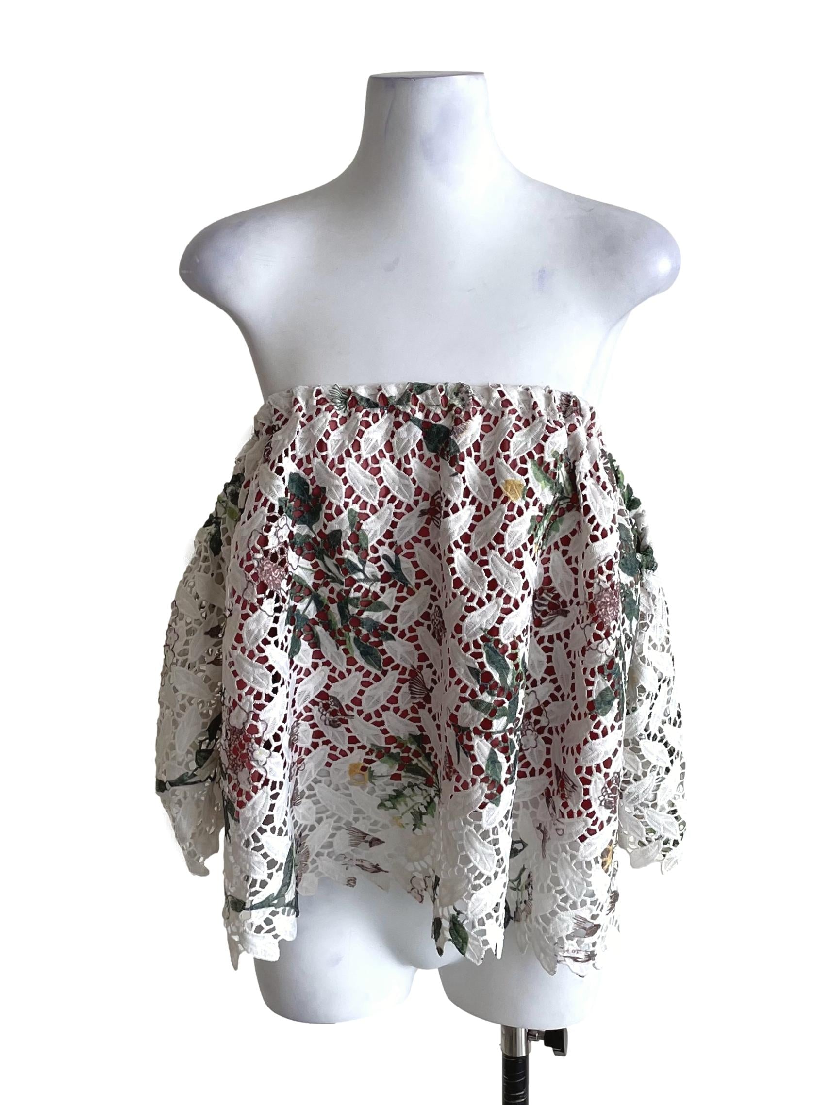 White Floral Gypsy Crop Top