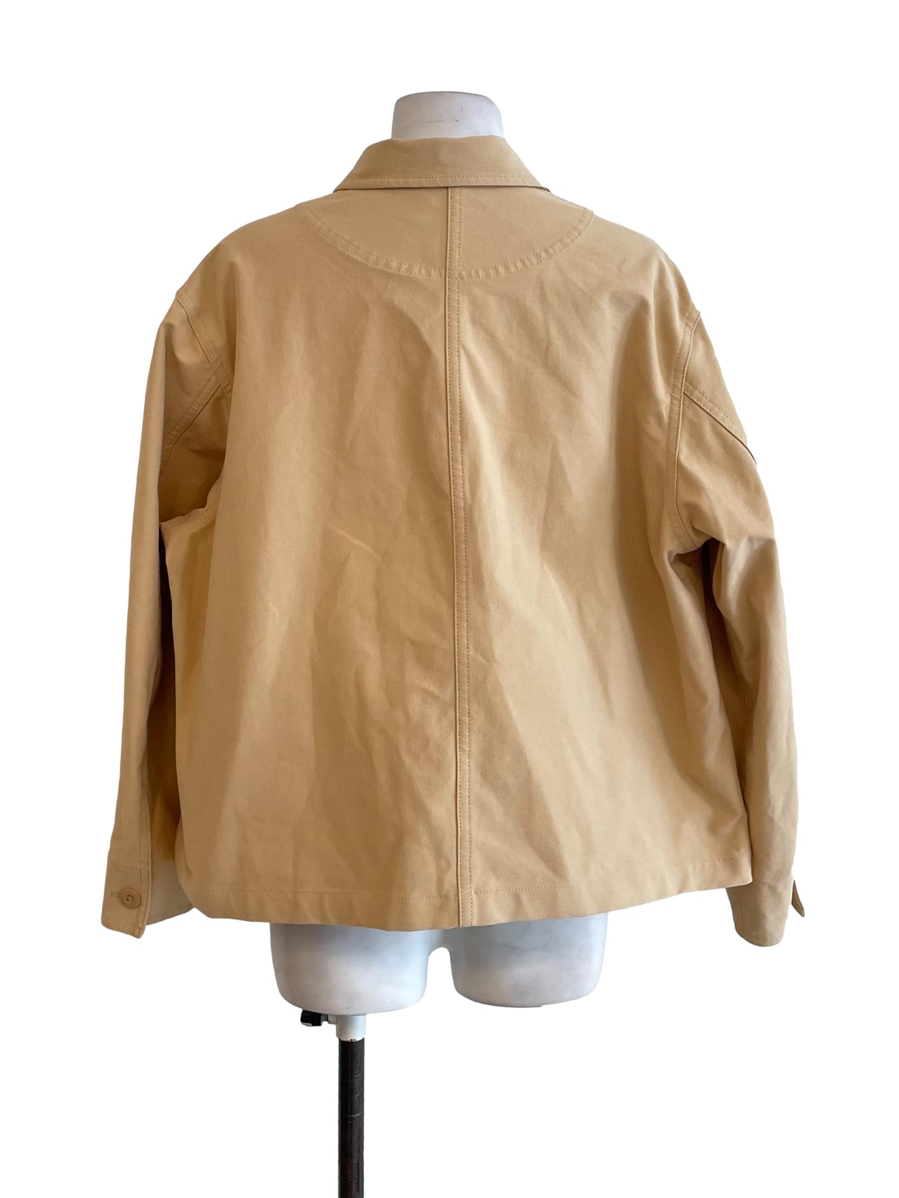 Latte Button Up Trapeze Jacket