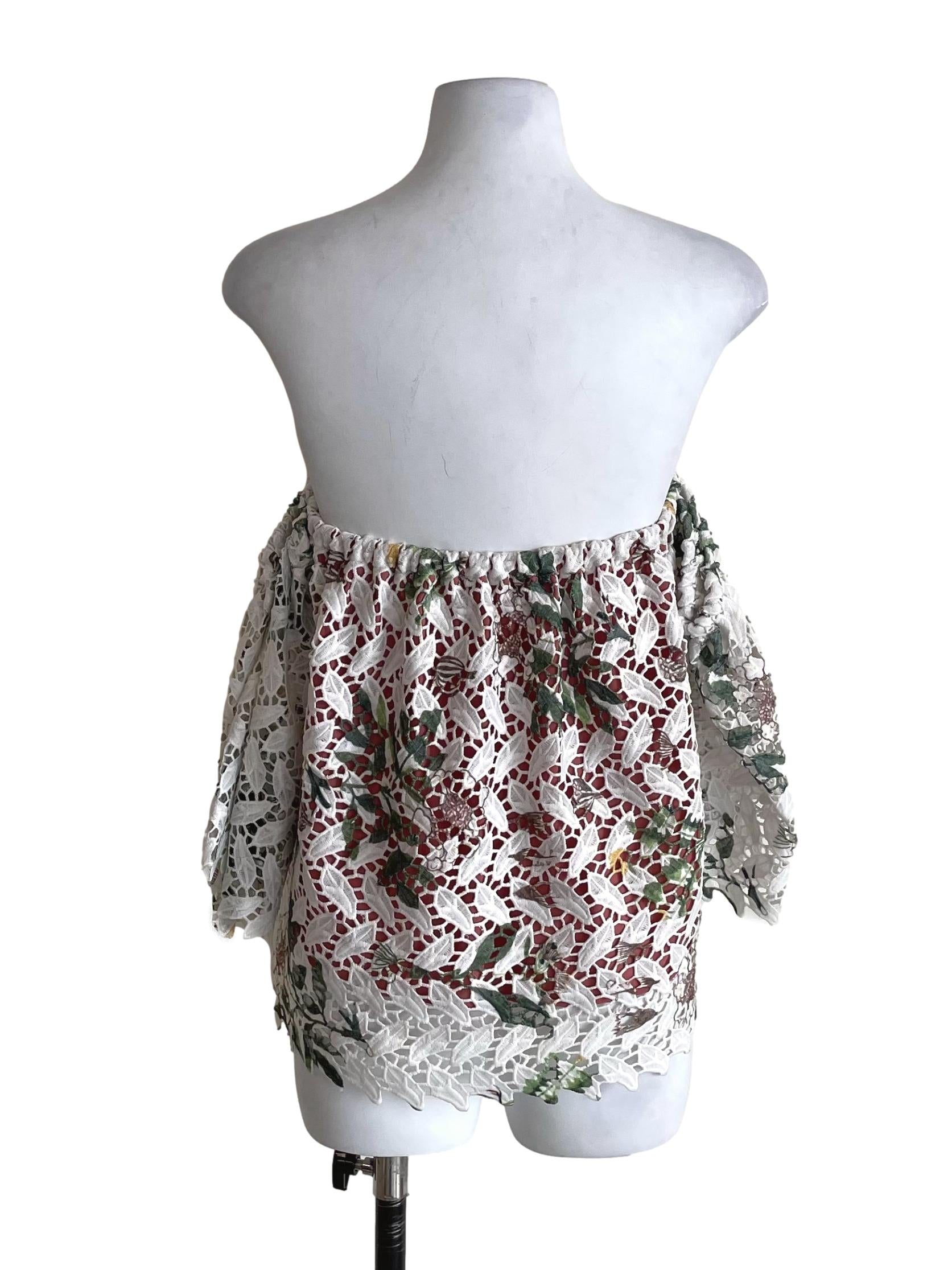 White Floral Gypsy Crop Top