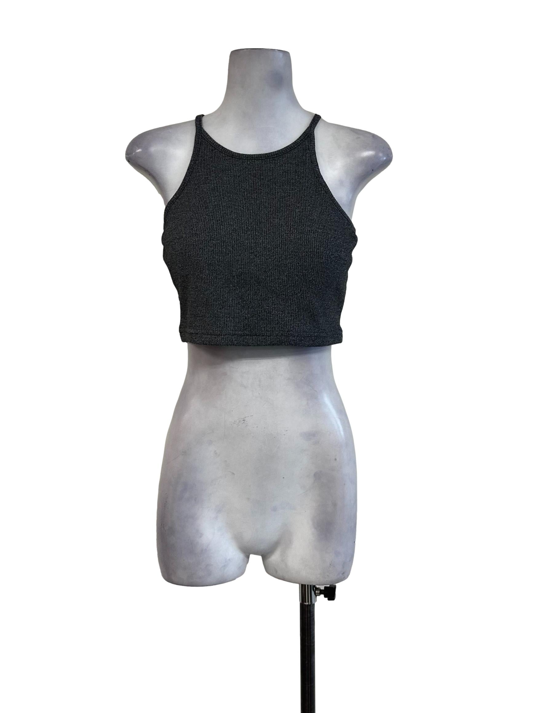 Lead Grey Padded Sleeveless Top