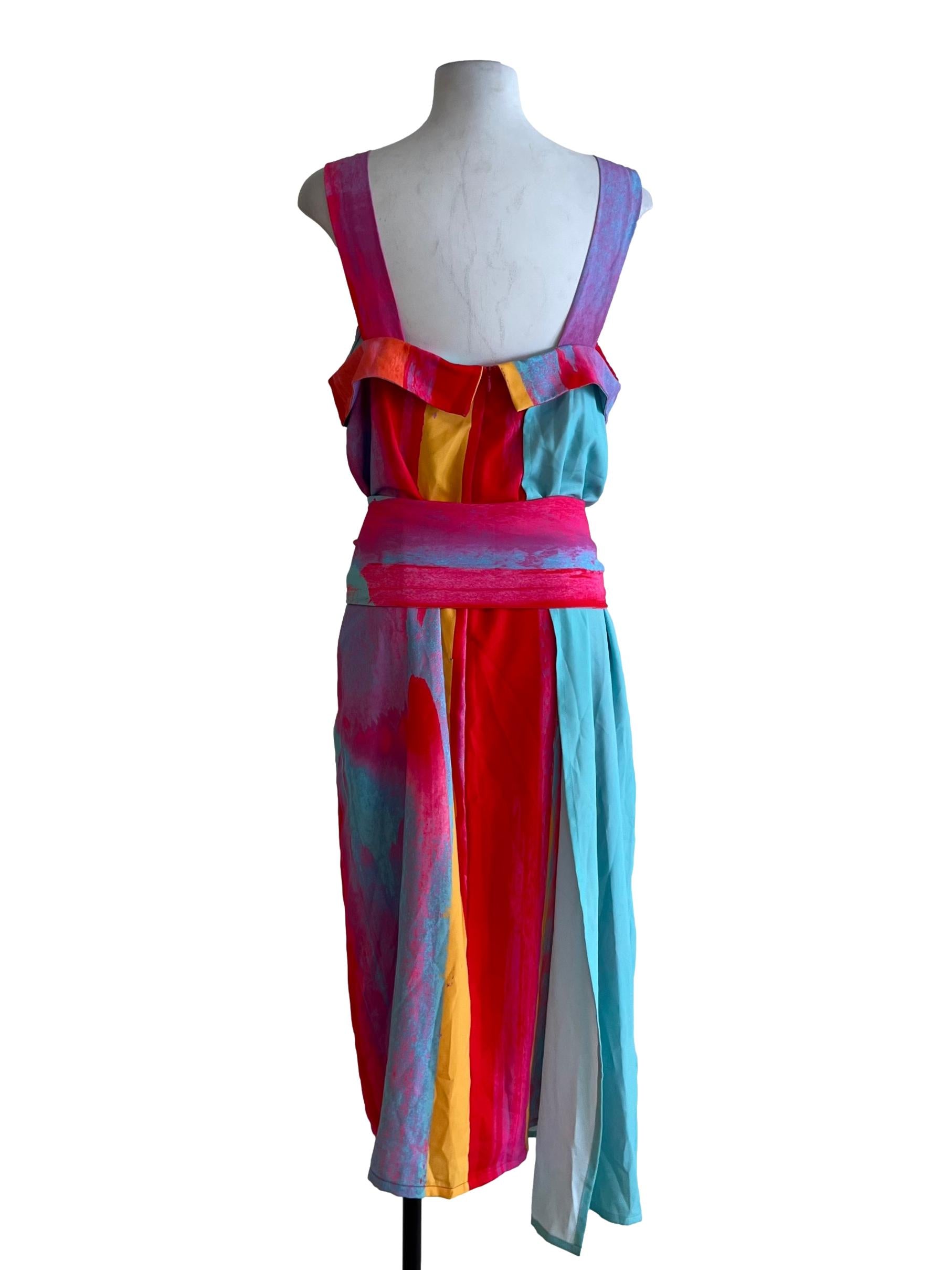 Red Abstract Shift Dress