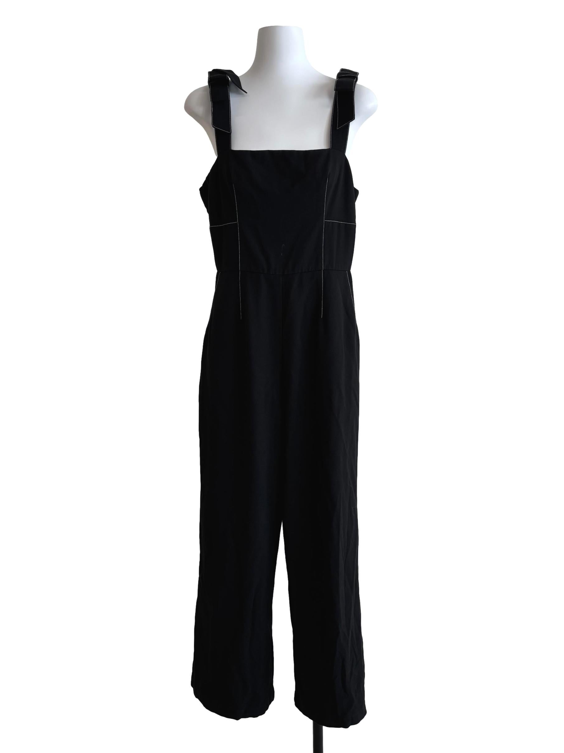 Jade Black Sleeveless Jumpsuit