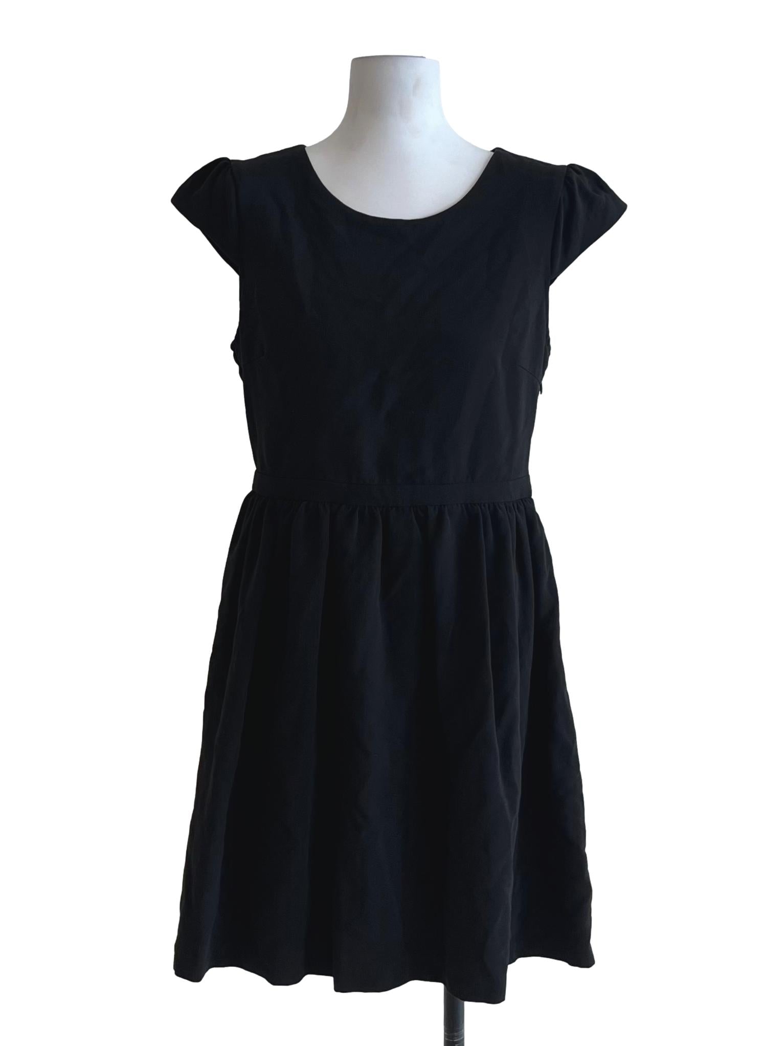 Black Jewel Neckline Empire Dress