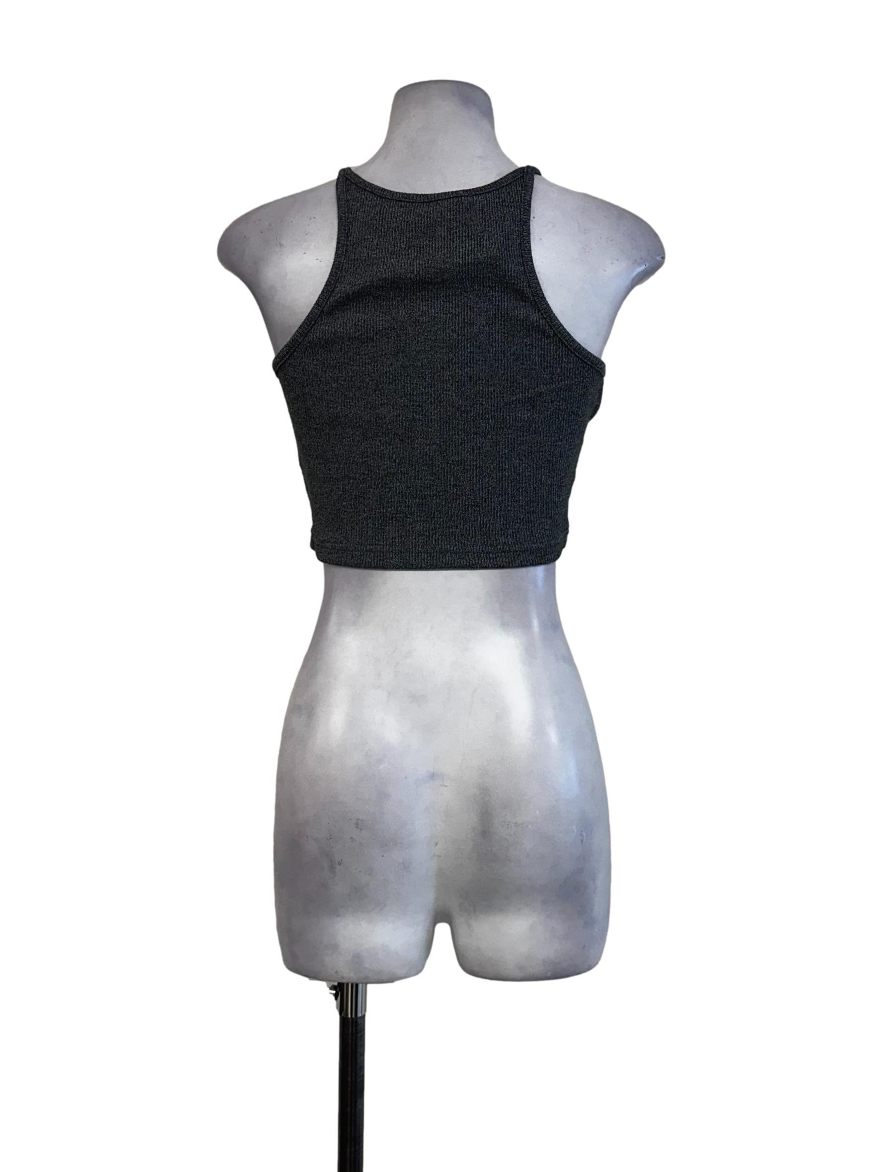 Lead Grey Padded Sleeveless Top