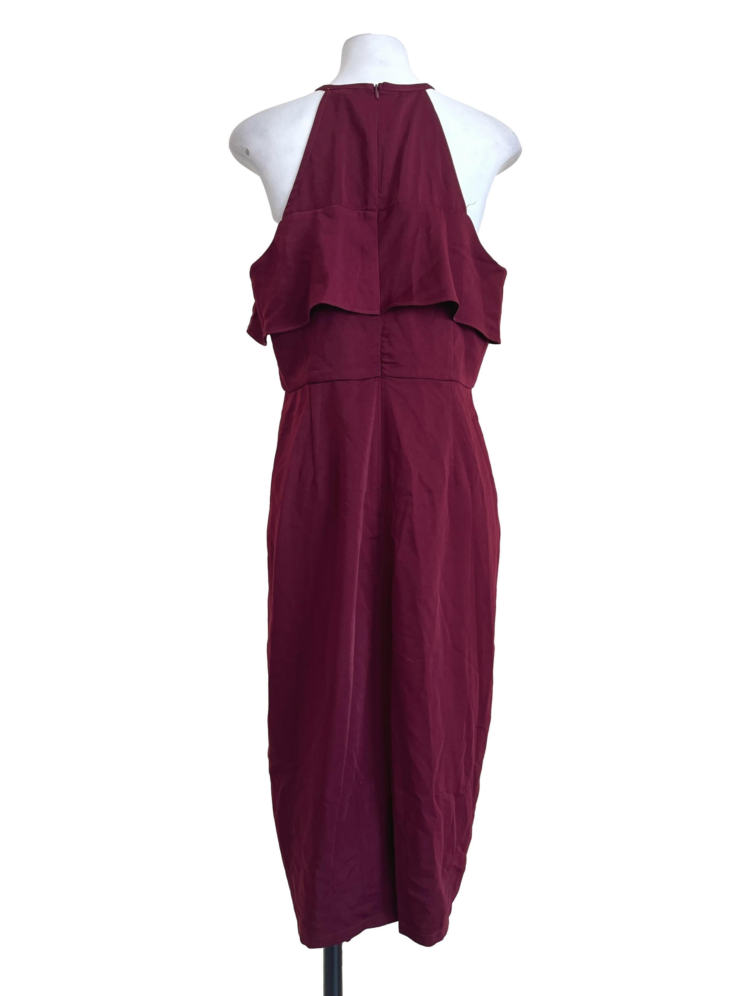 Garnet Red Halter A-Line Dress LB