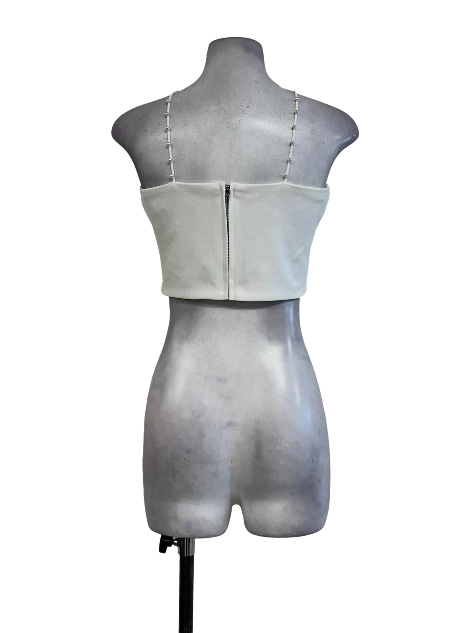 Daisy White Padded Halter Strap Top