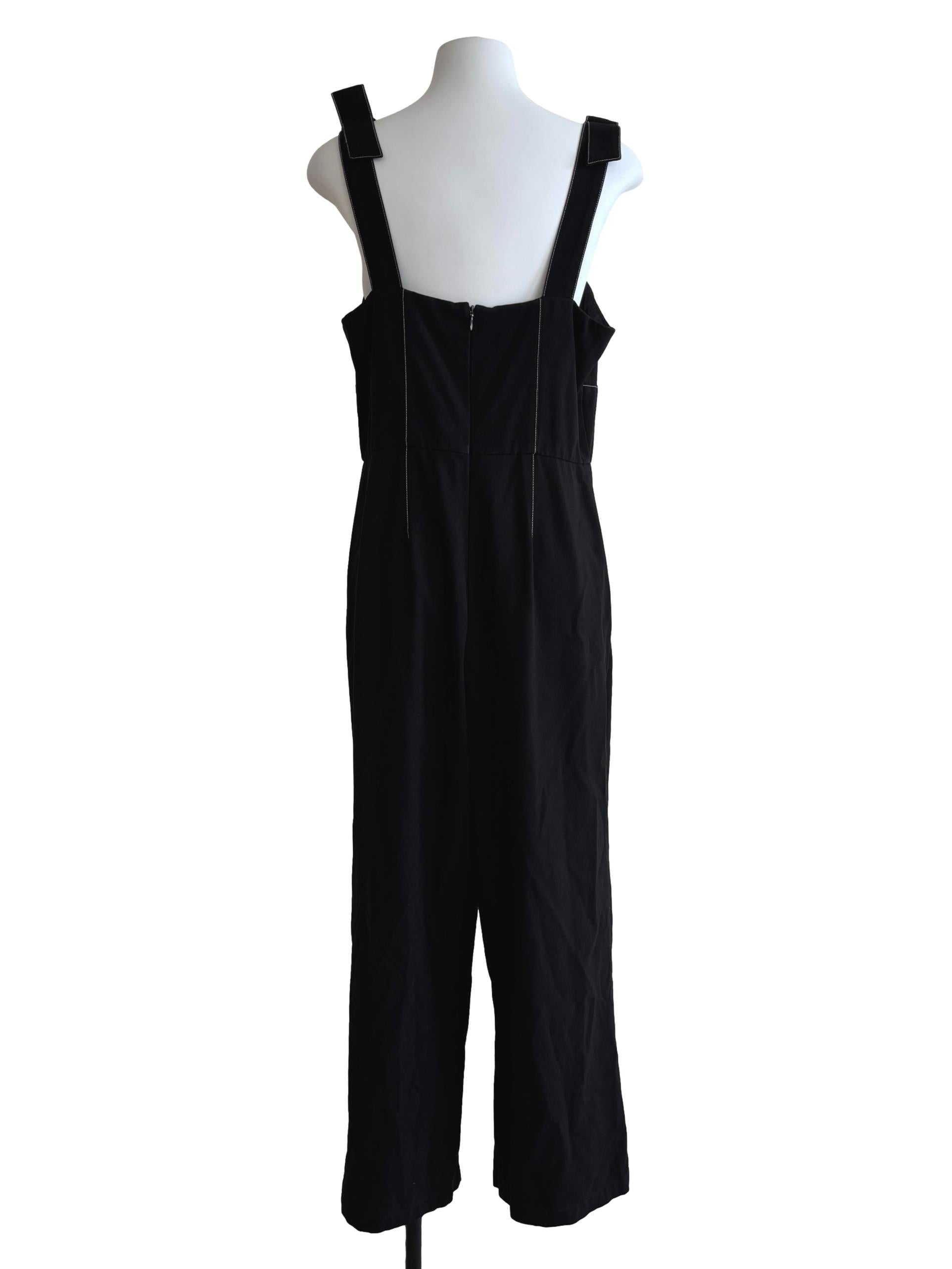 Jade Black Sleeveless Jumpsuit