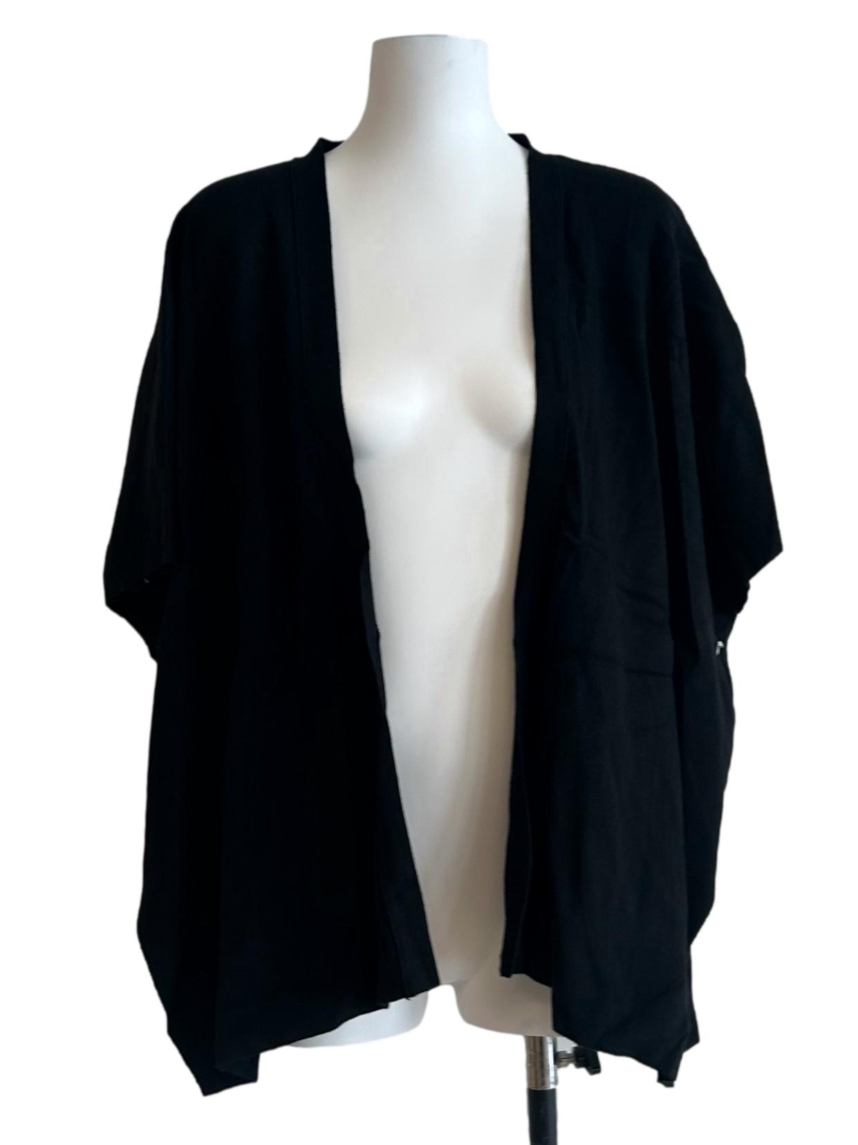 Black Knit Open Cardigan OSN