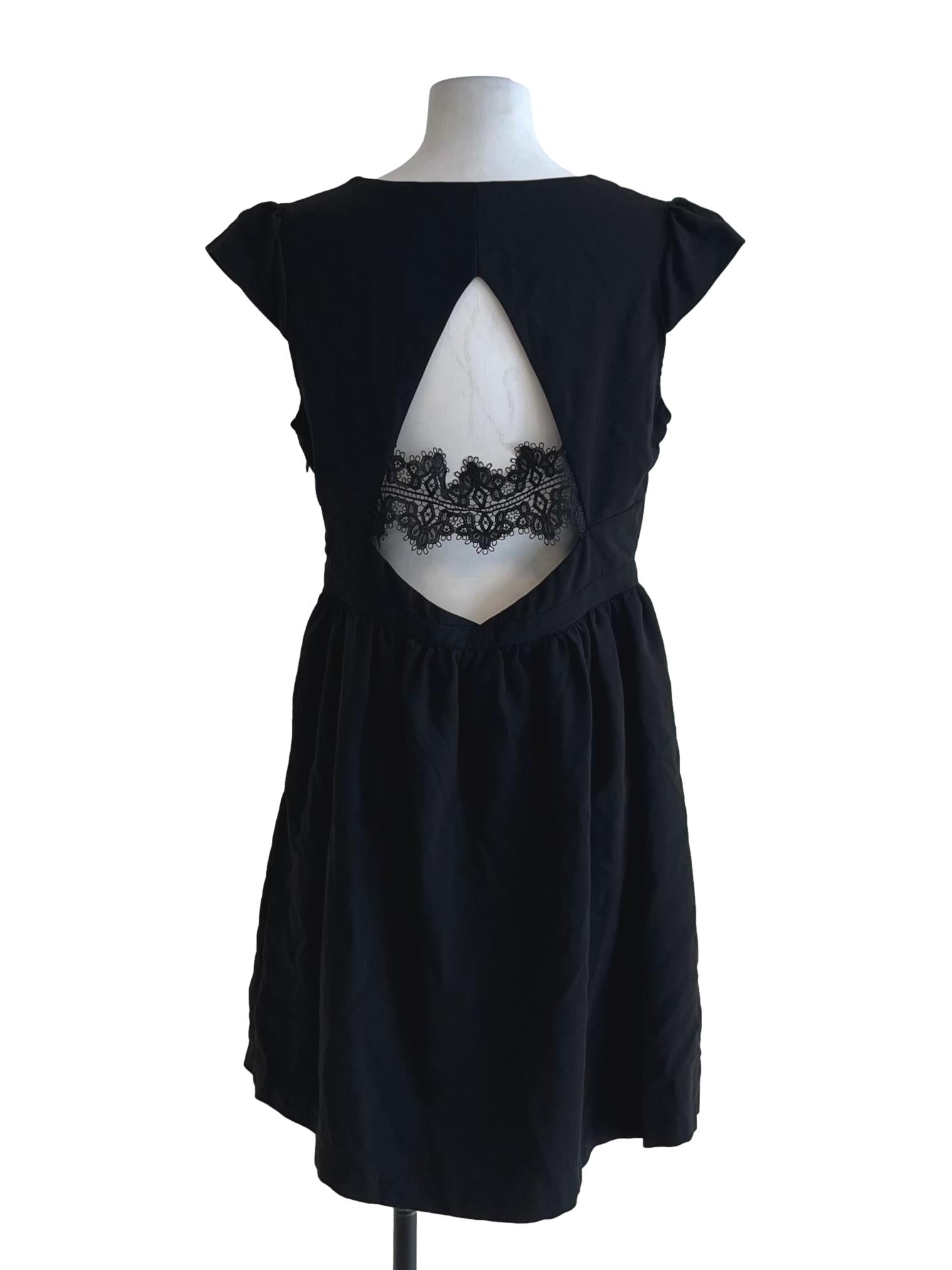 Black Jewel Neckline Empire Dress
