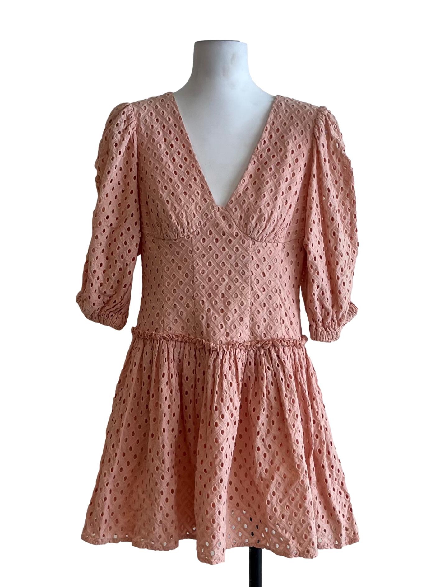 Blush Pink V-Neckline Empire Dress