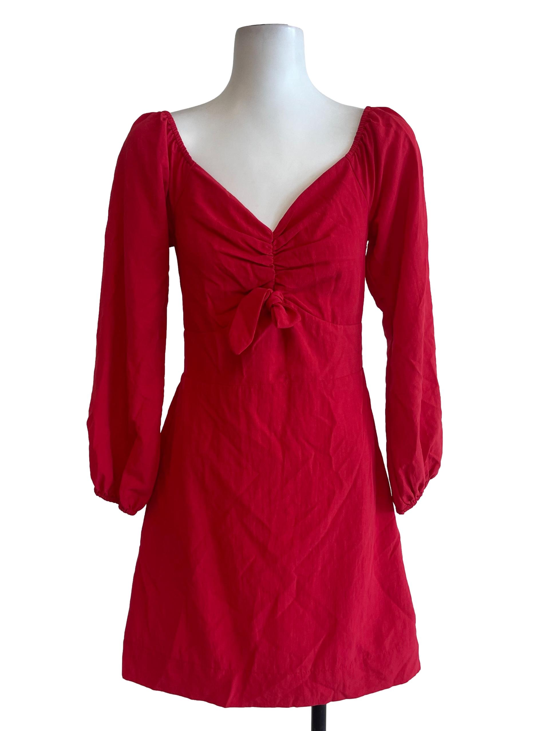 Bright Red Plain Dress