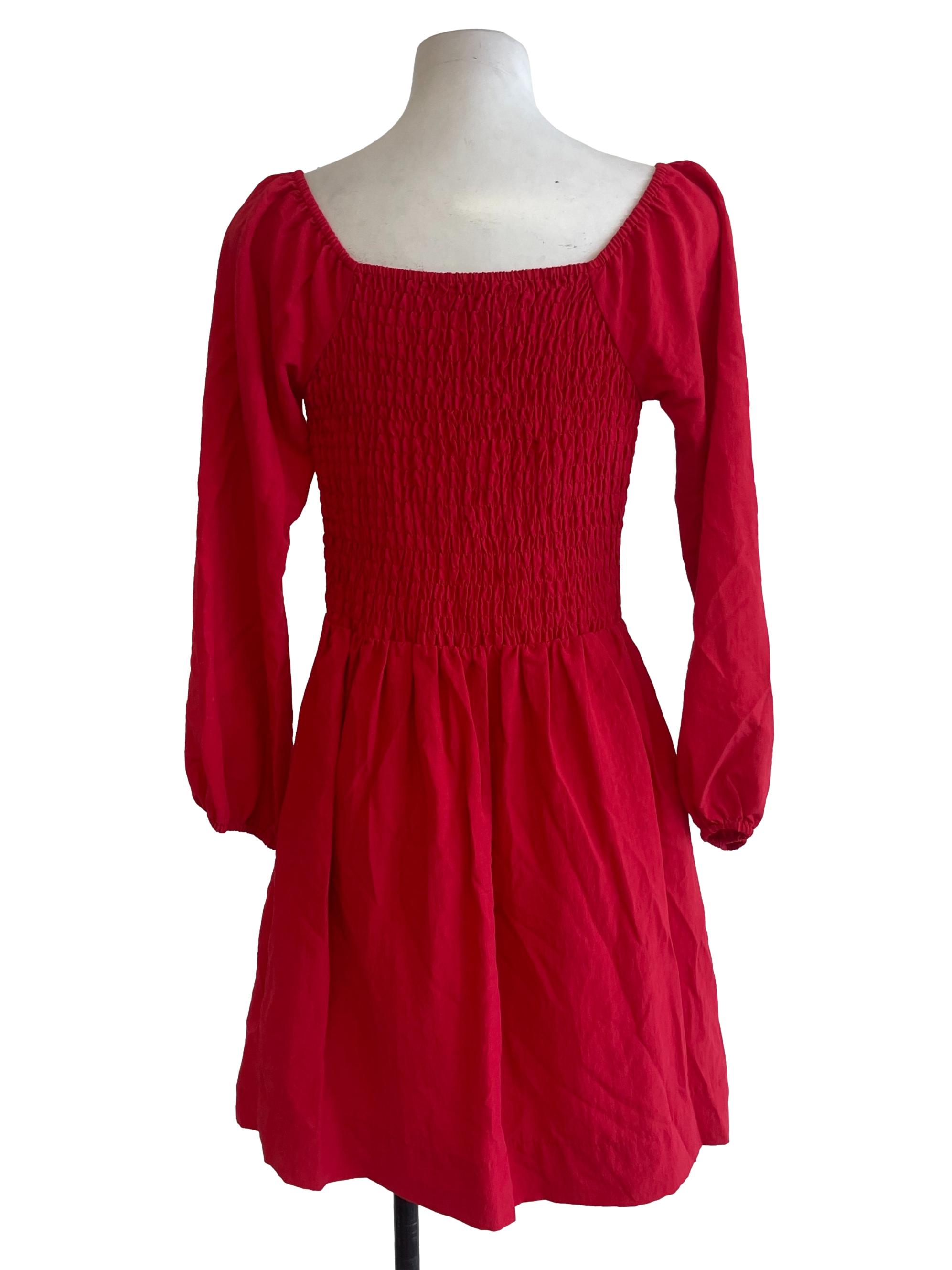 Bright Red Plain Dress