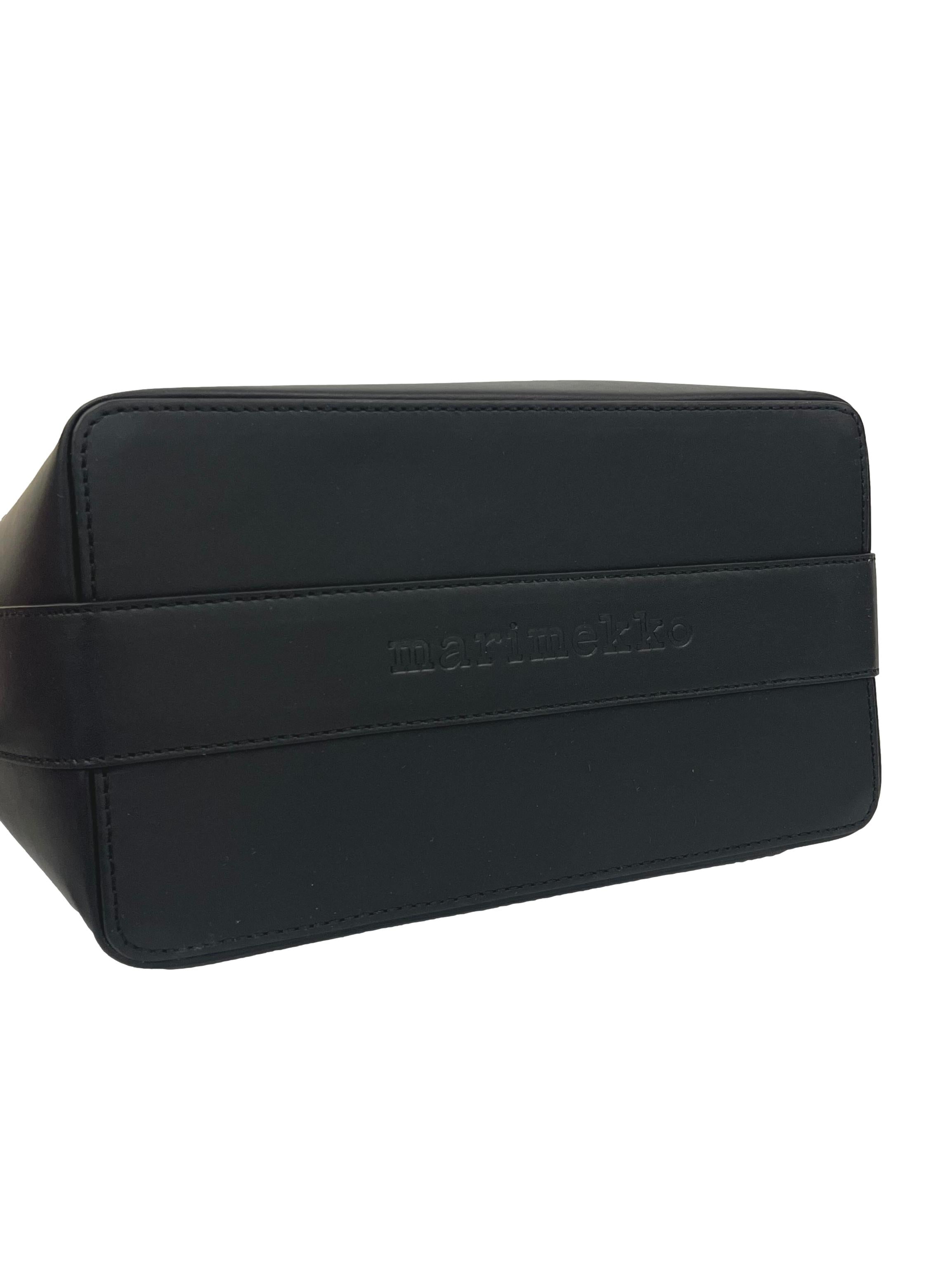 Black Leather Imprint Unikko Tote Bag CSN
