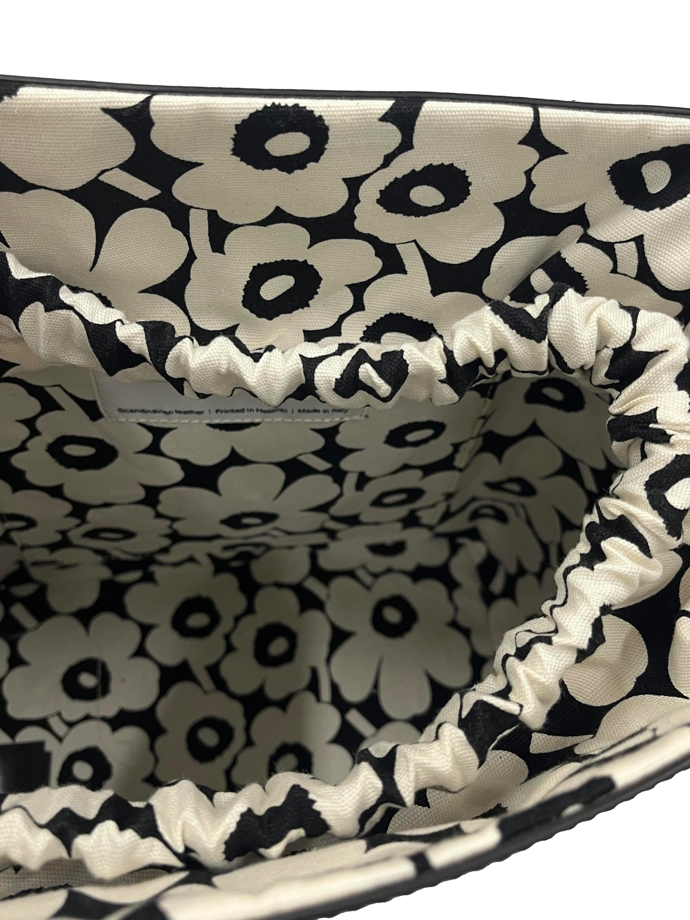Black Leather Imprint Unikko Tote Bag CSN