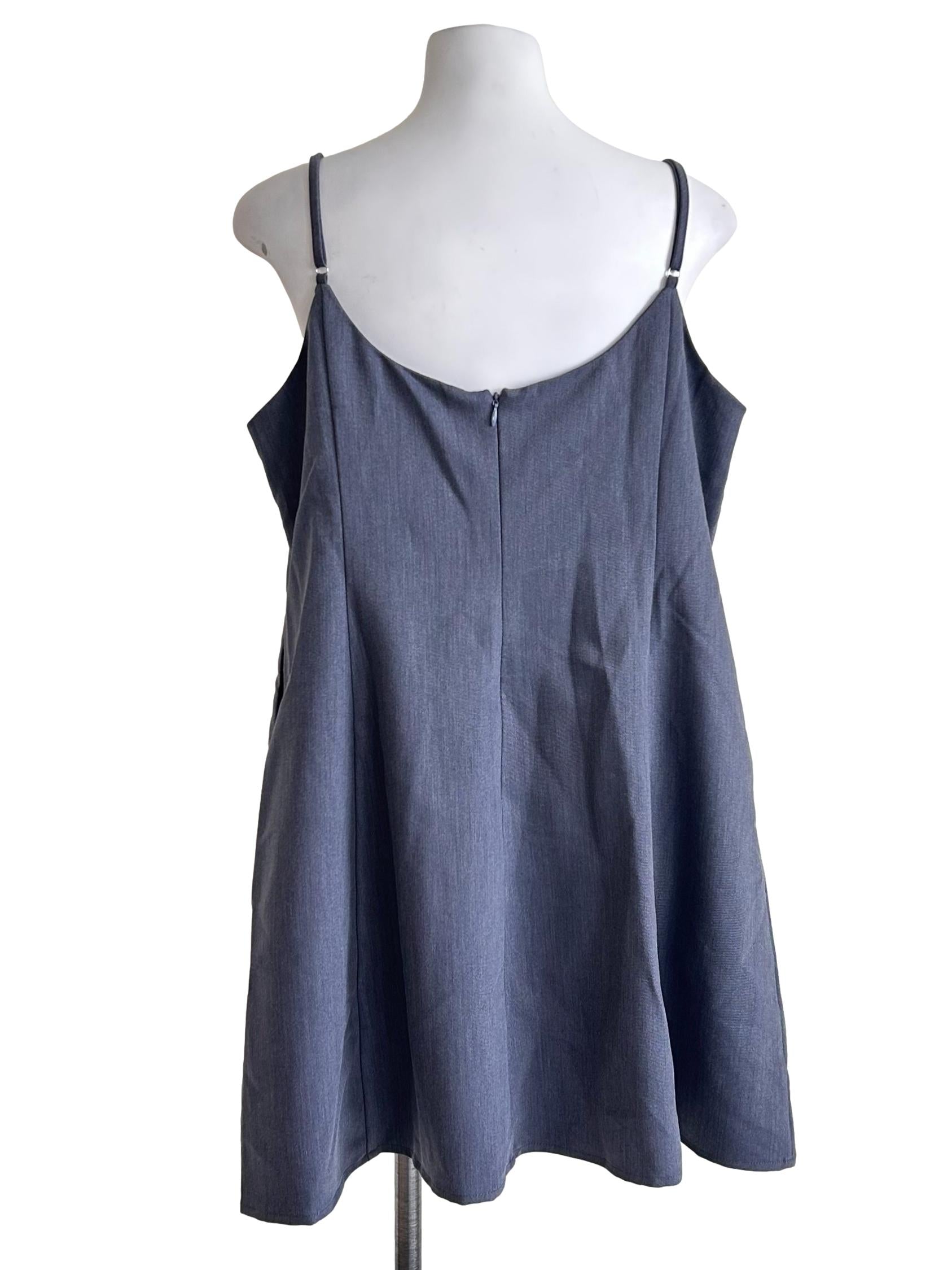 Spruce Blue Spaghetti Strap Shift Dress