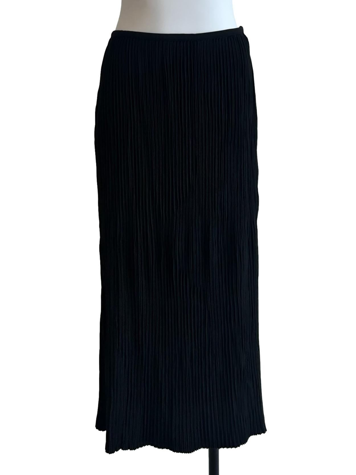 Black Pleated Column Skirt OSN