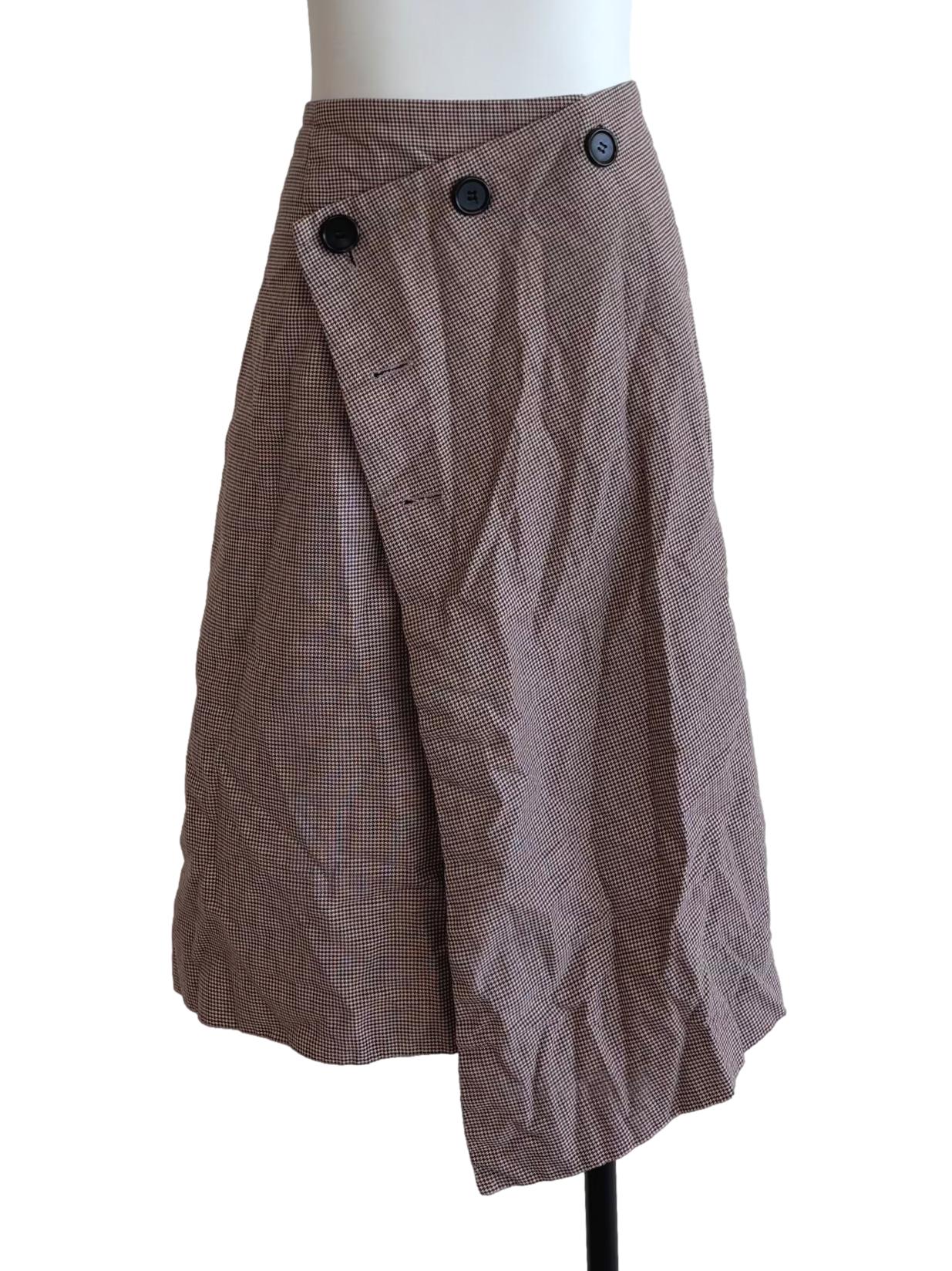 Chocolate Midi Houndstooth Skirt