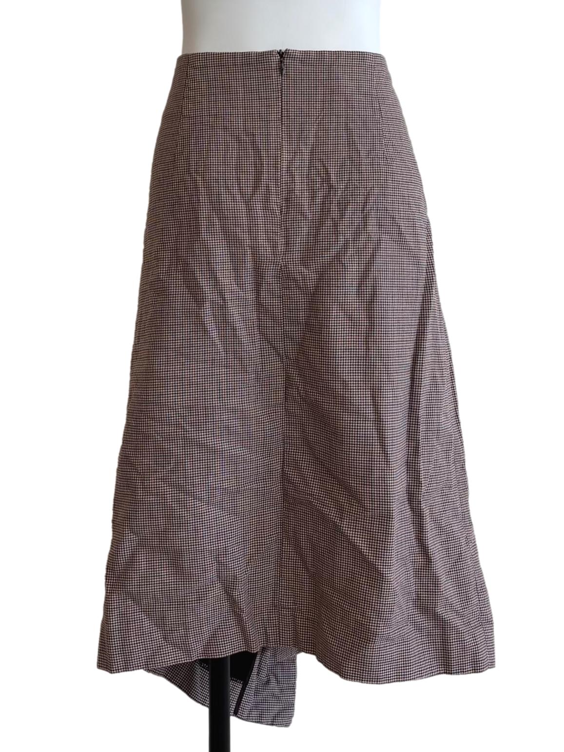 Chocolate Midi Houndstooth Skirt