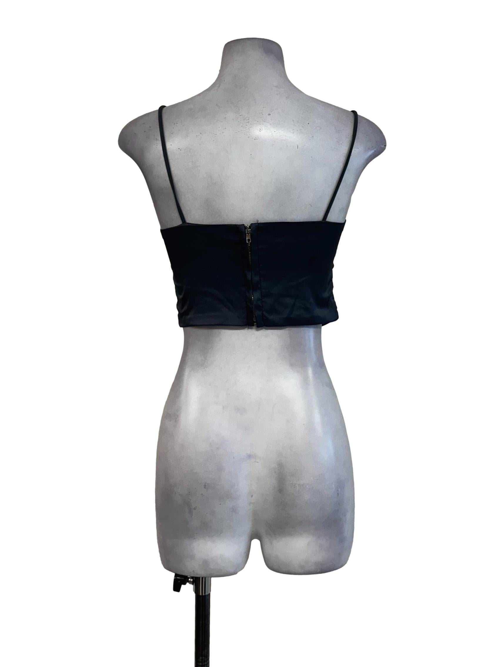 Bluish Grey Padded Spaghetti Straps Top