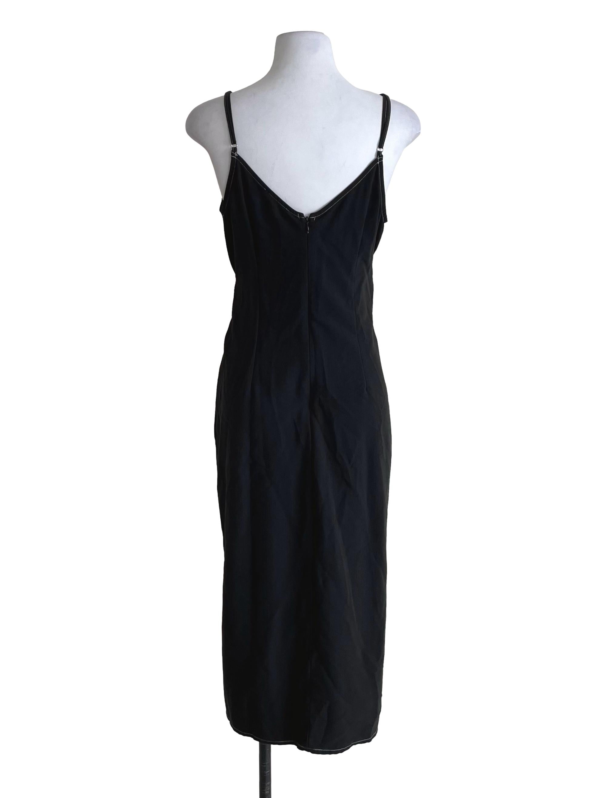 Charcoal Black Buckled Wendy Wrap Dress