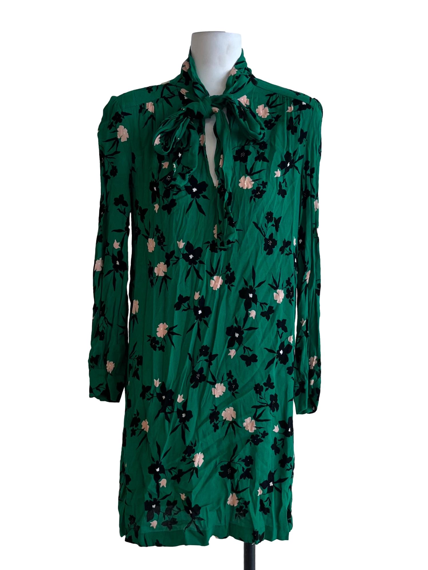 Fern Green Floral Empire Dress