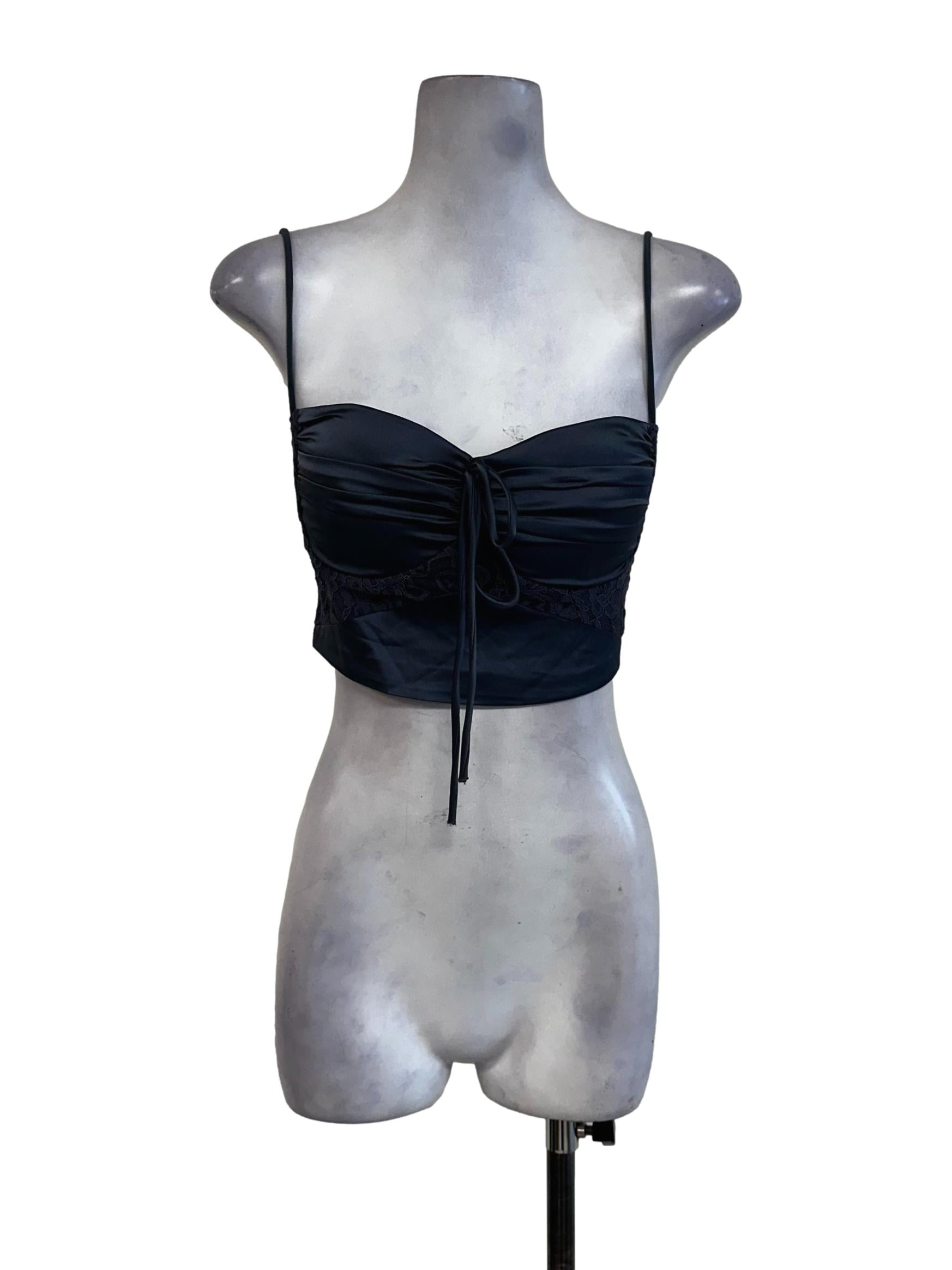 Bluish Grey Padded Spaghetti Straps Top