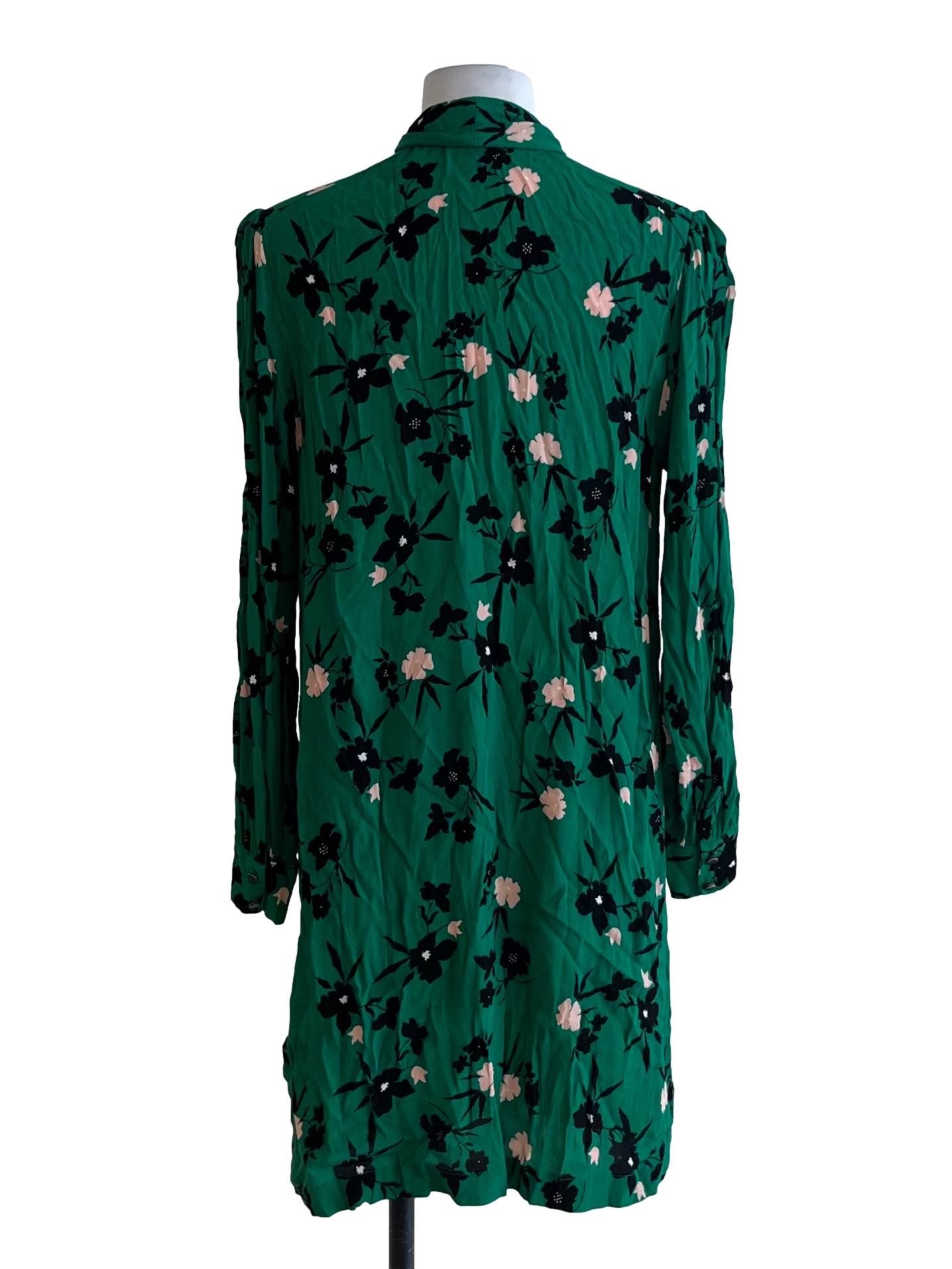 Fern Green Floral Empire Dress