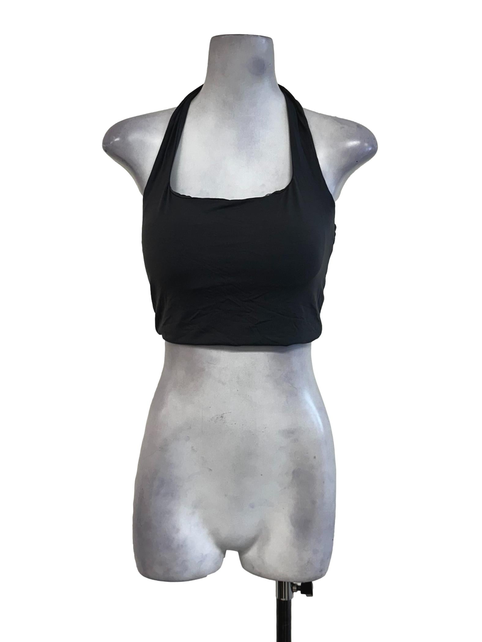 Grey Padded Halter Straps Top