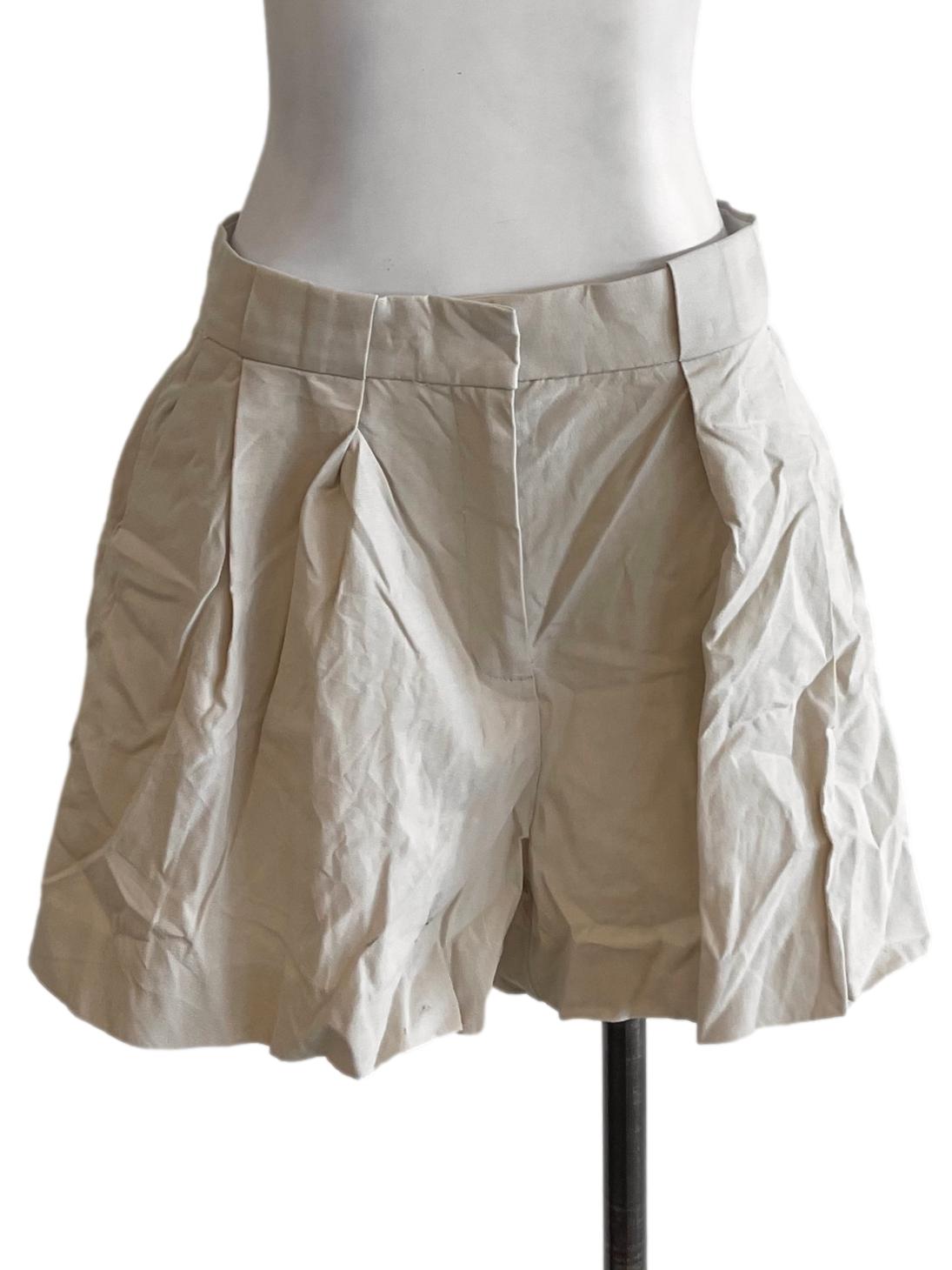 Cream Plain Shorts