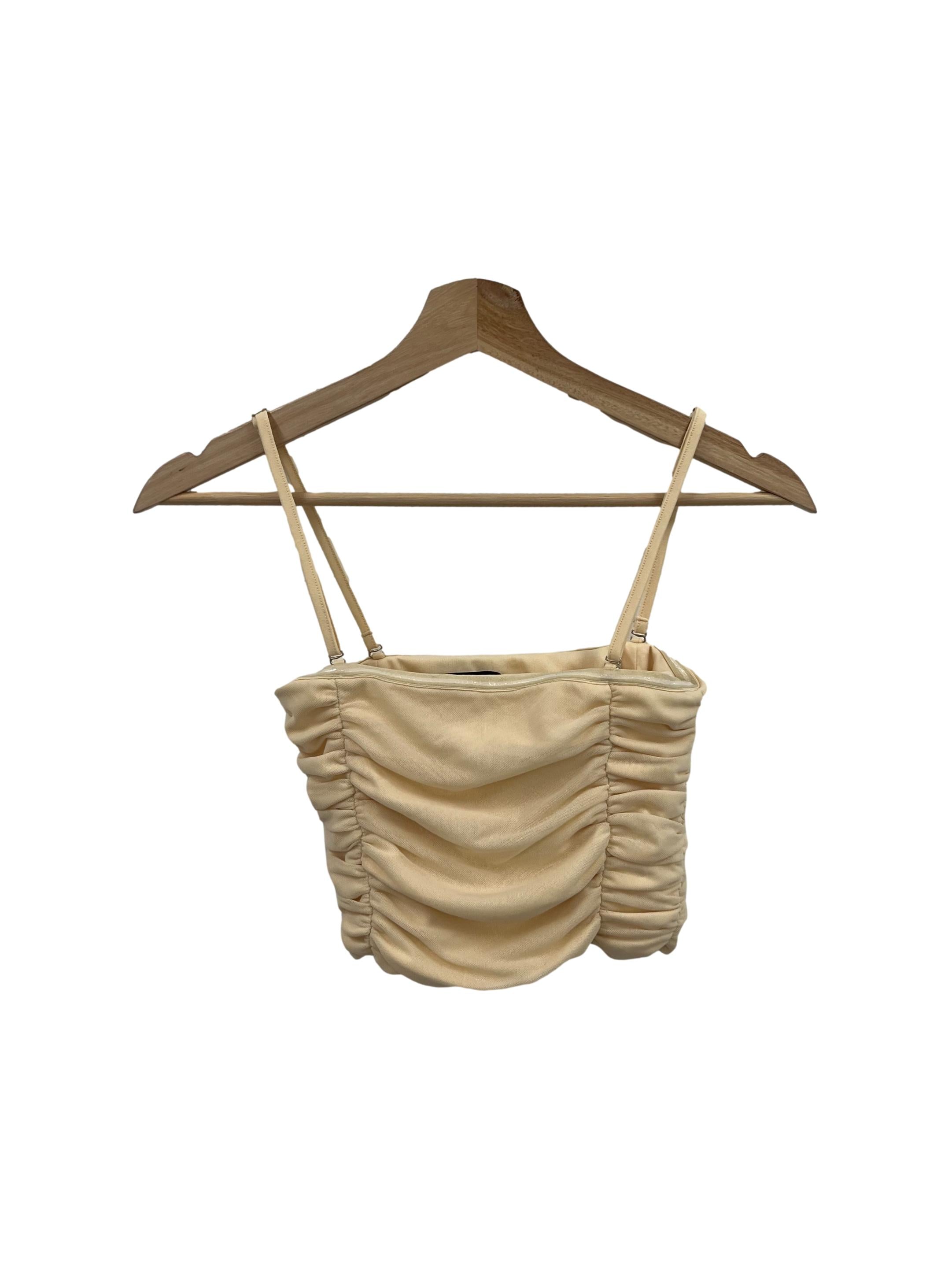 Nude Ruched Crop Top