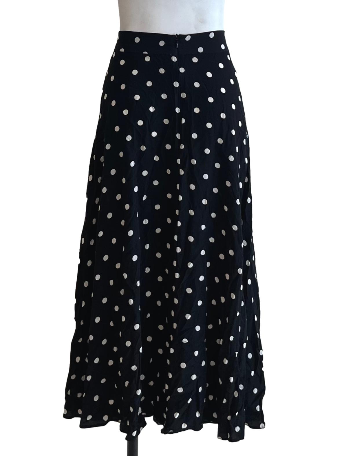 Black Polka Dot A-Line Skirt