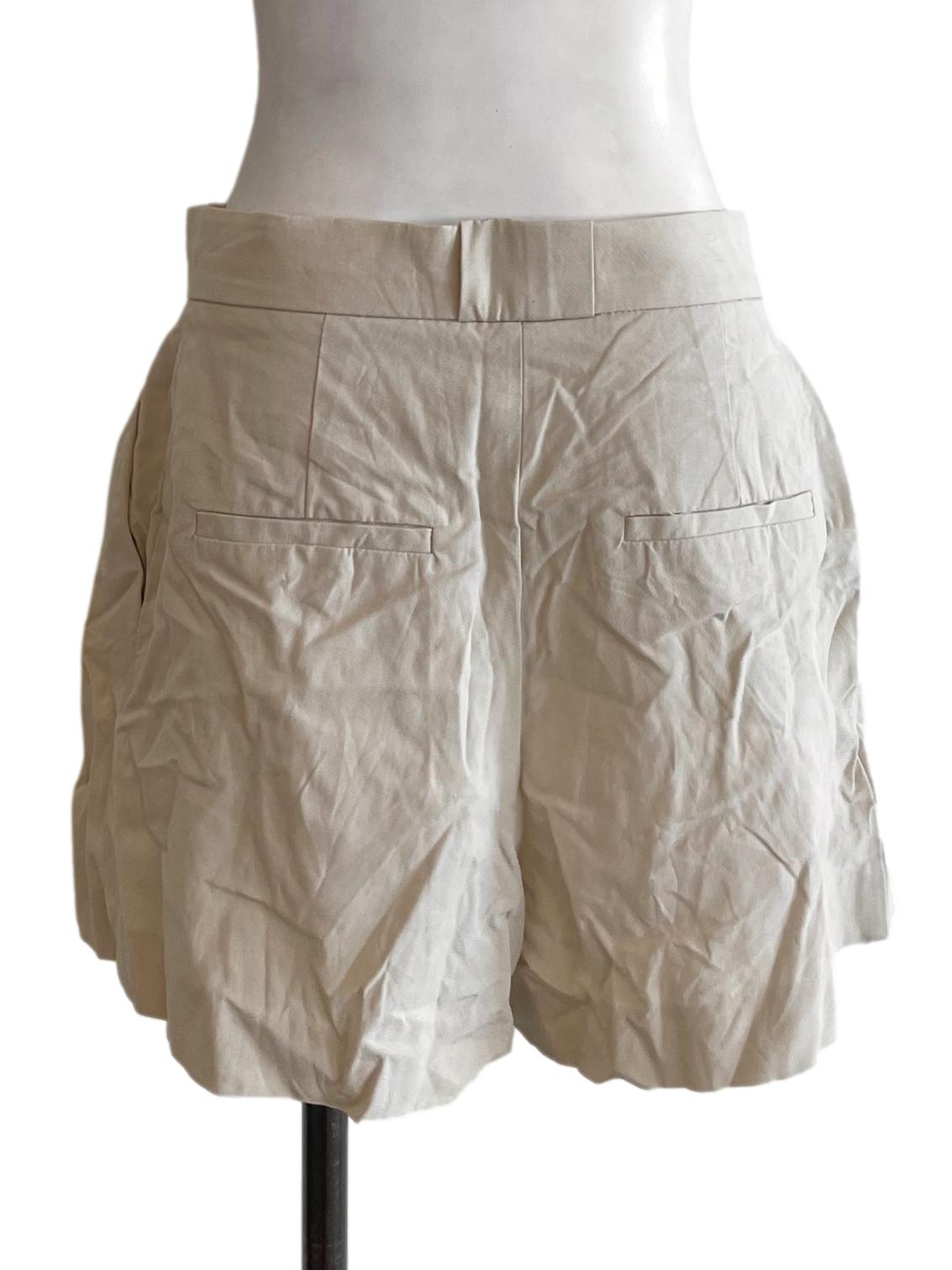 Cream Plain Shorts