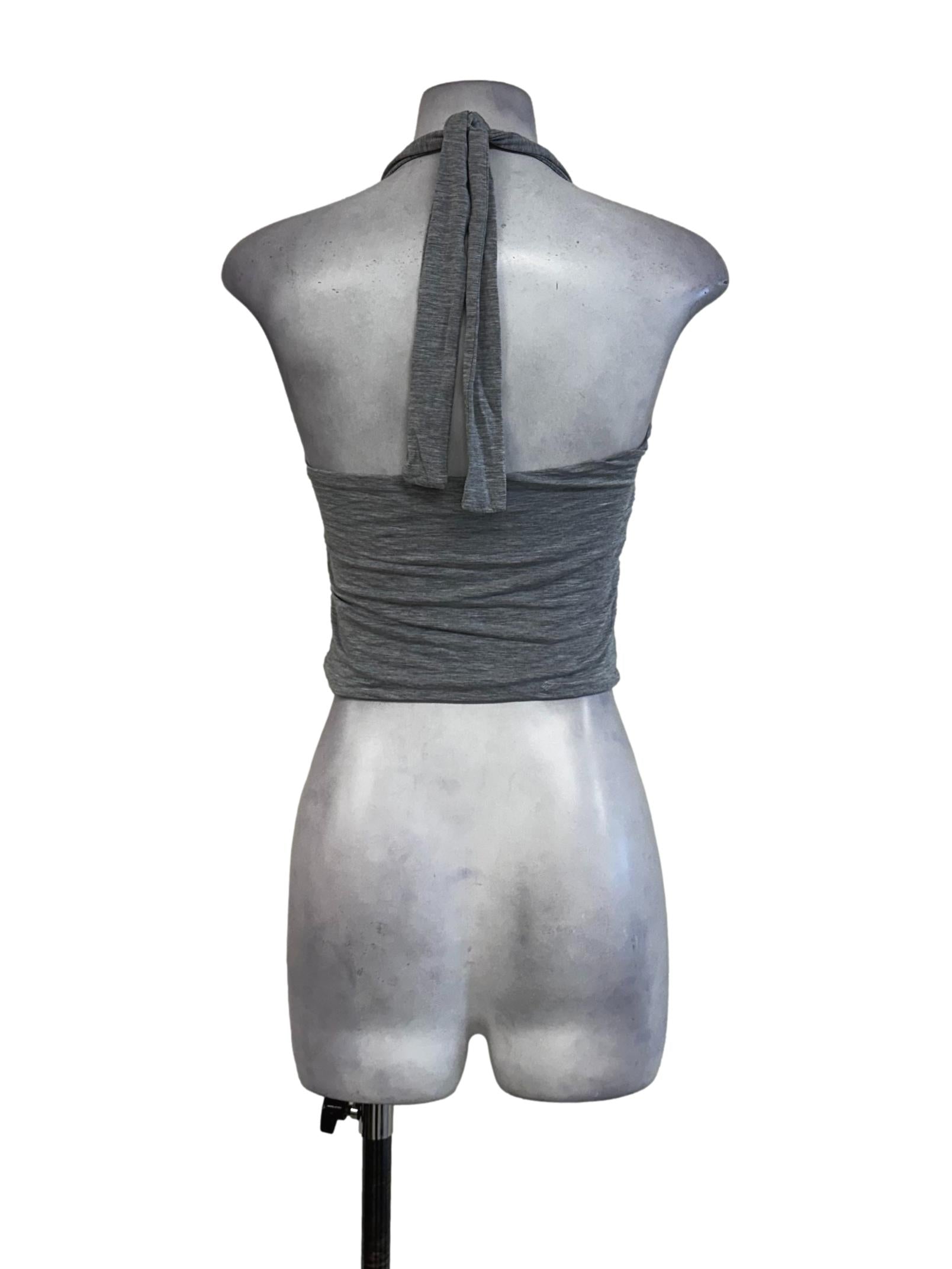 Fossil Grey Padded Halter Top