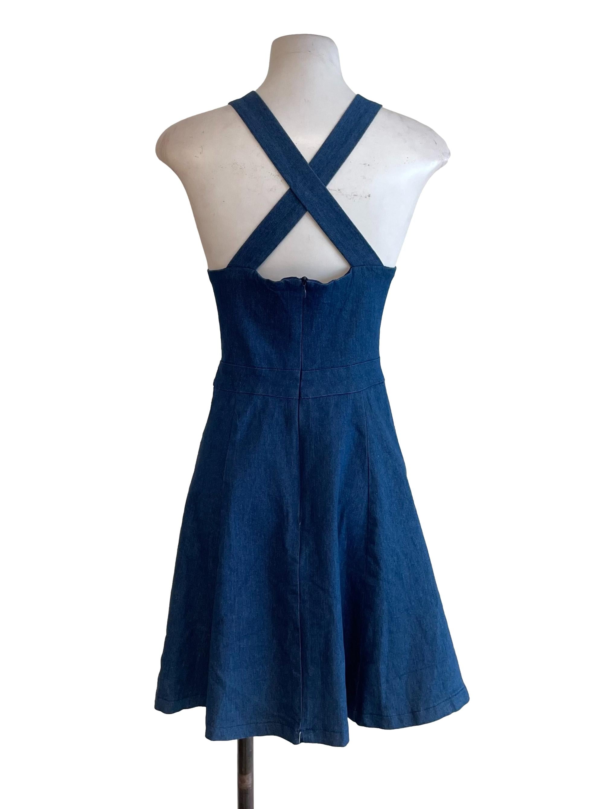 Denim Blue Button Sun Dress
