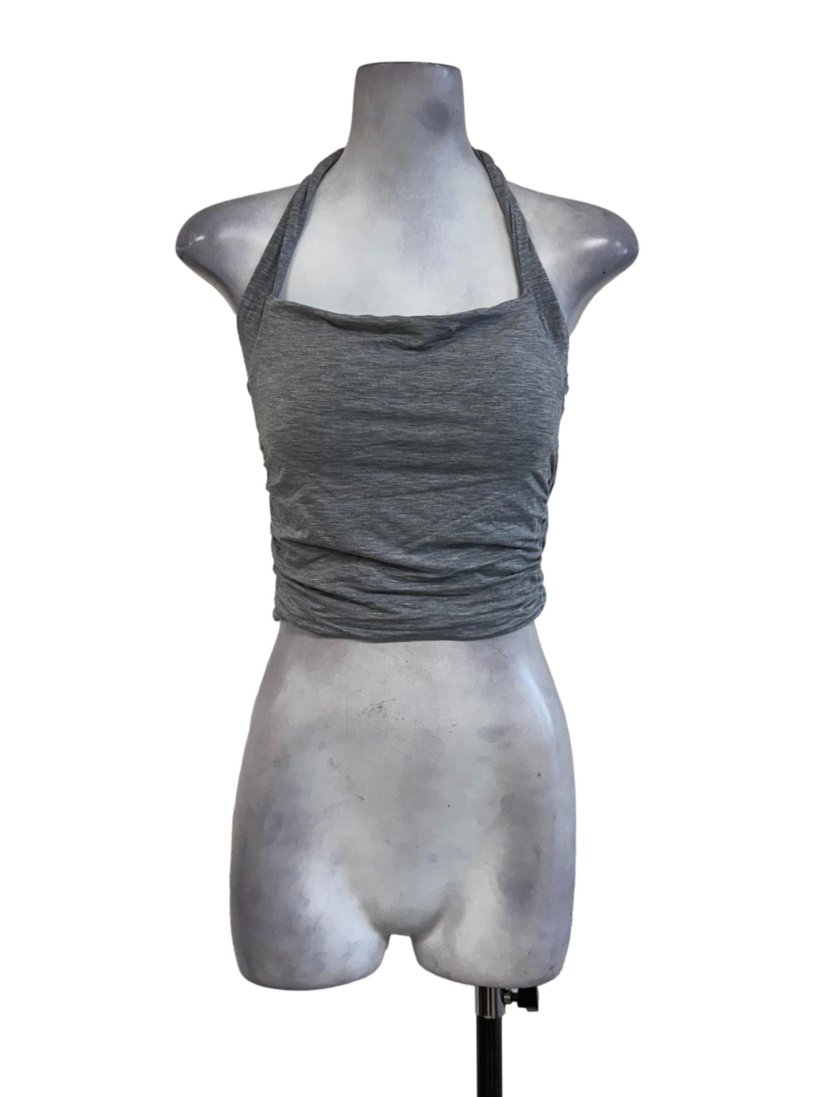 Fossil Grey Padded Halter Top