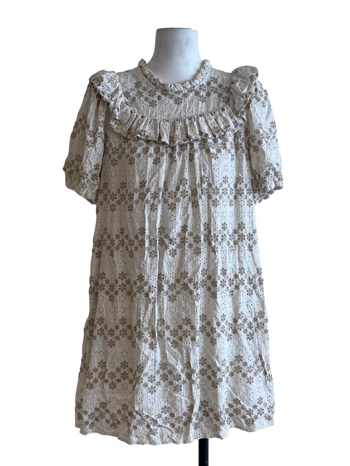 White Floral Empire Dress