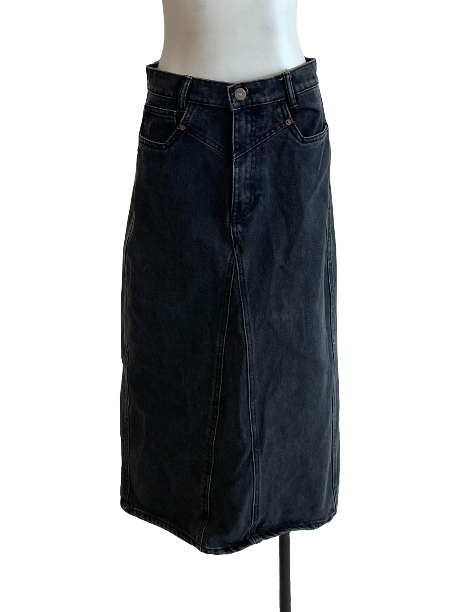 Shadow Detailed Denim Skirt