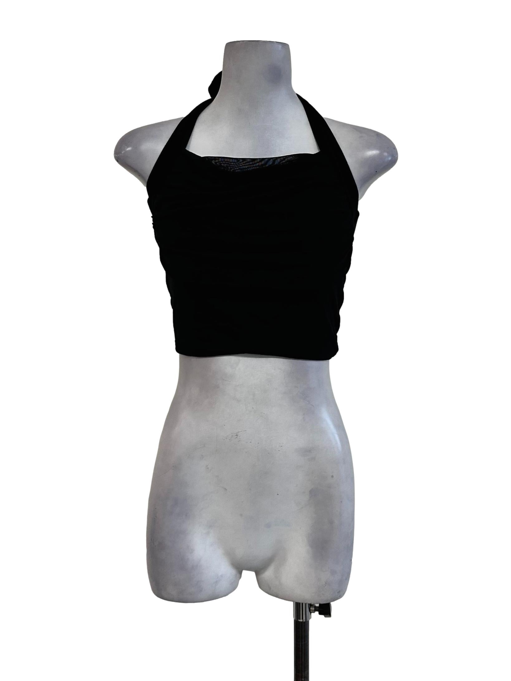 Raven Black Padded Halter Top