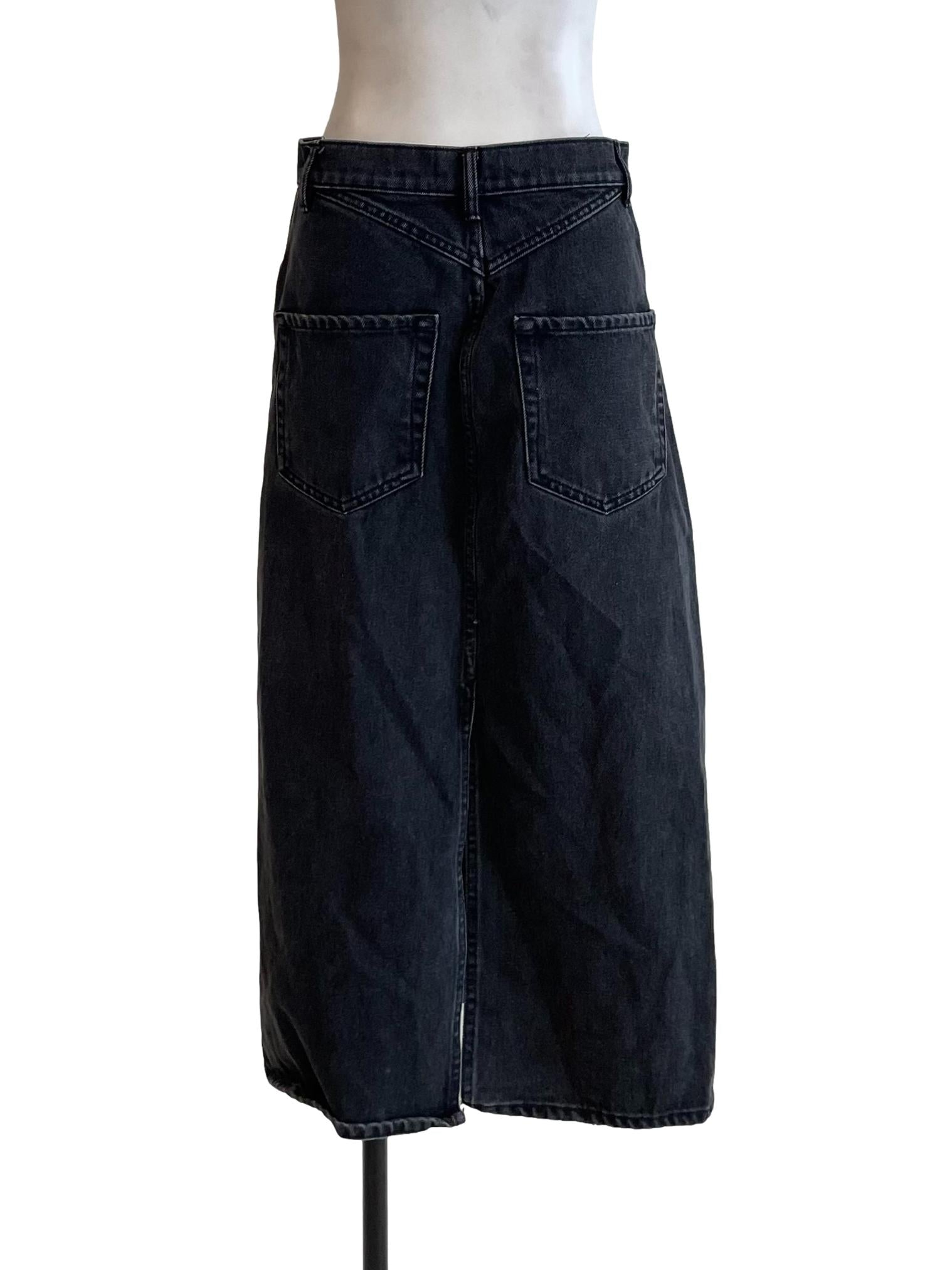 Shadow Detailed Denim Skirt
