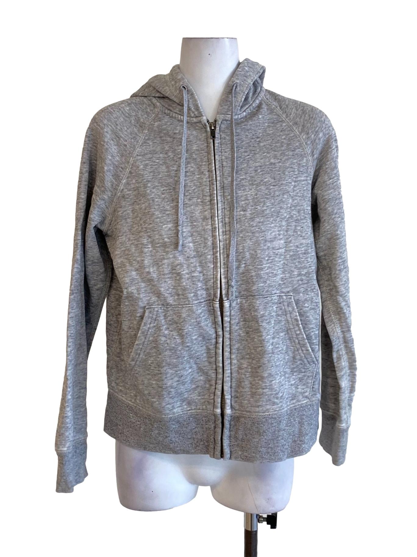 Cloud Grey Zipped Long Sleeve Hoodie