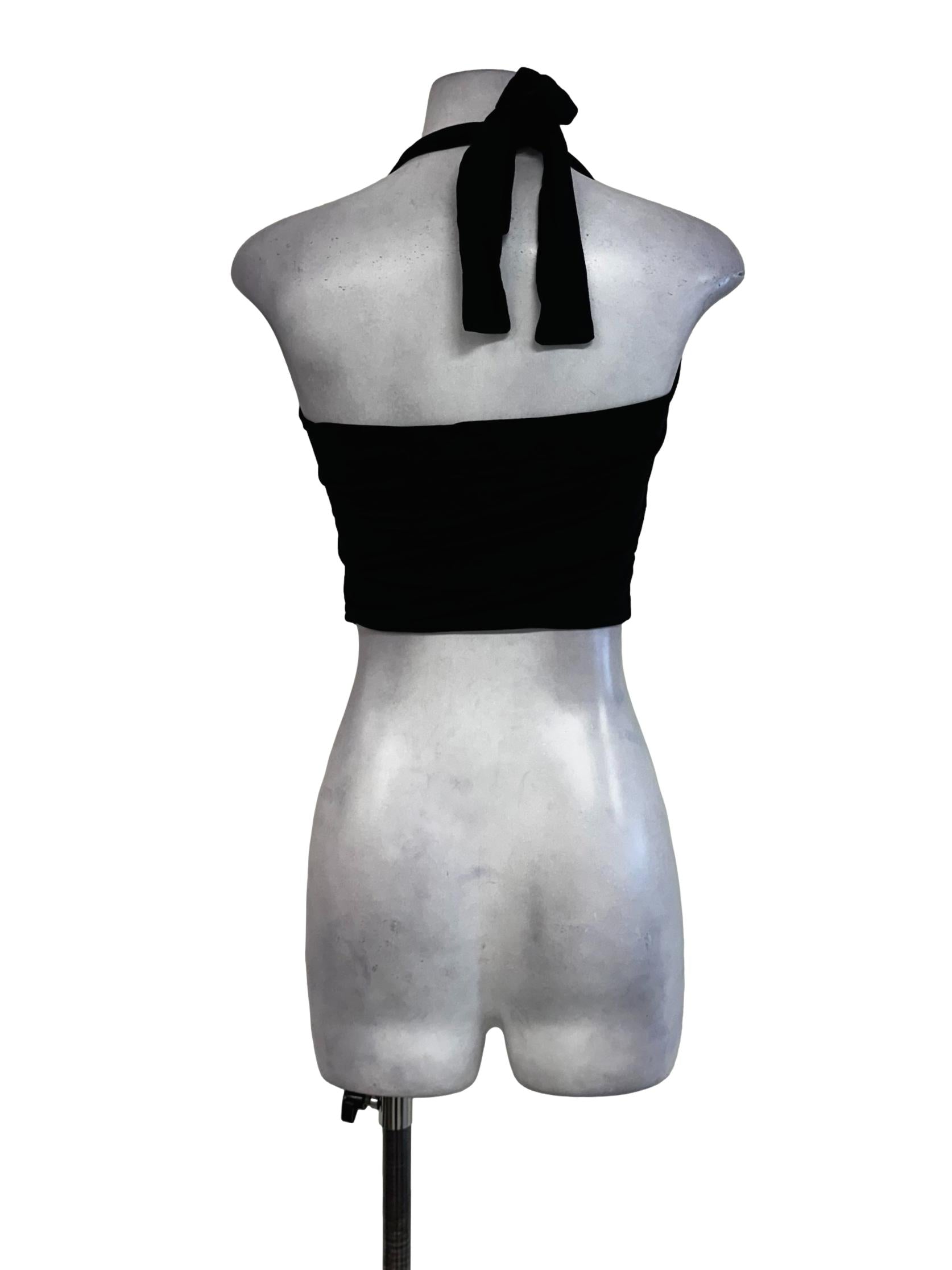 Raven Black Padded Halter Top