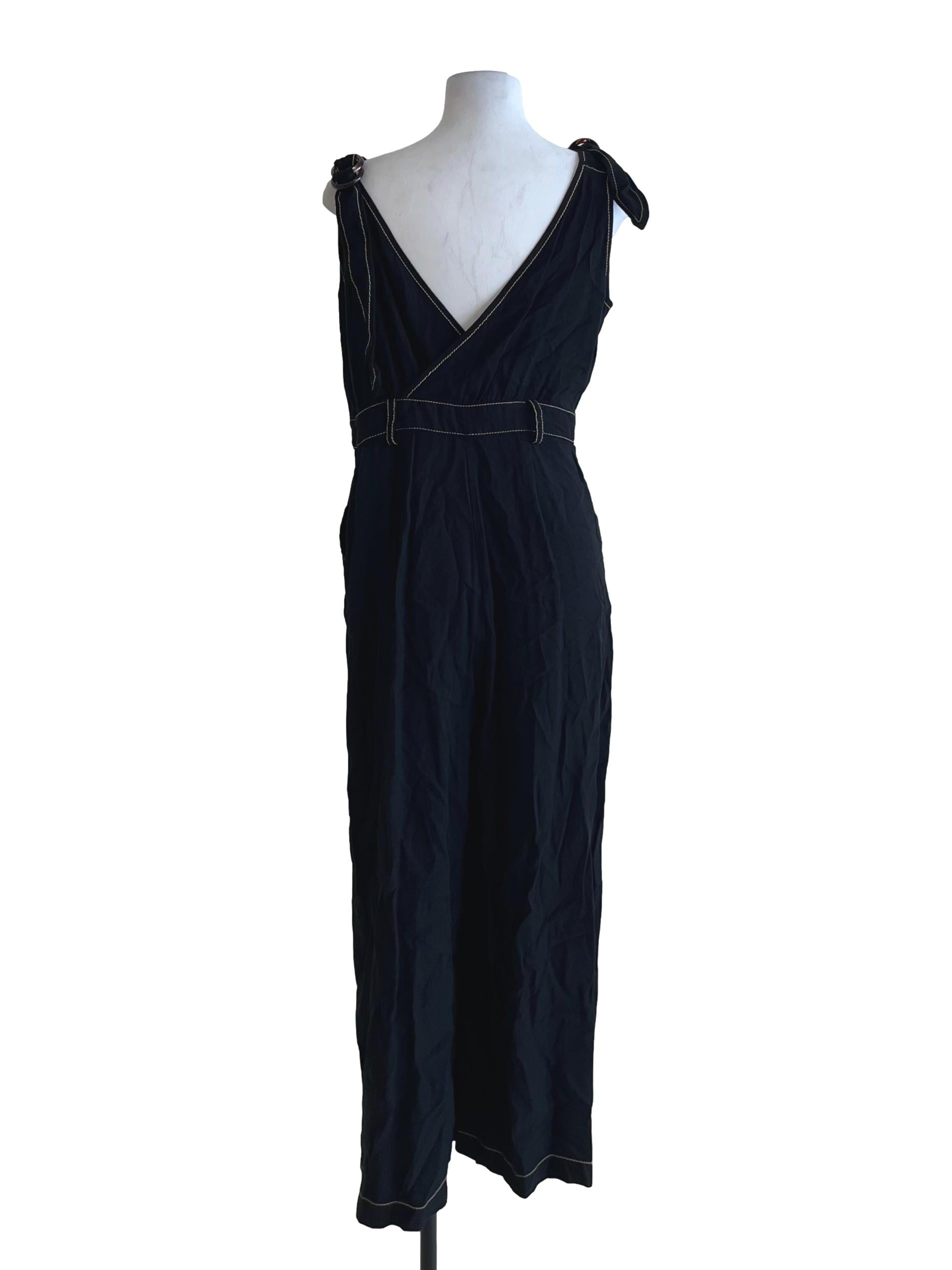 Black V-Neckline Jumpsuit