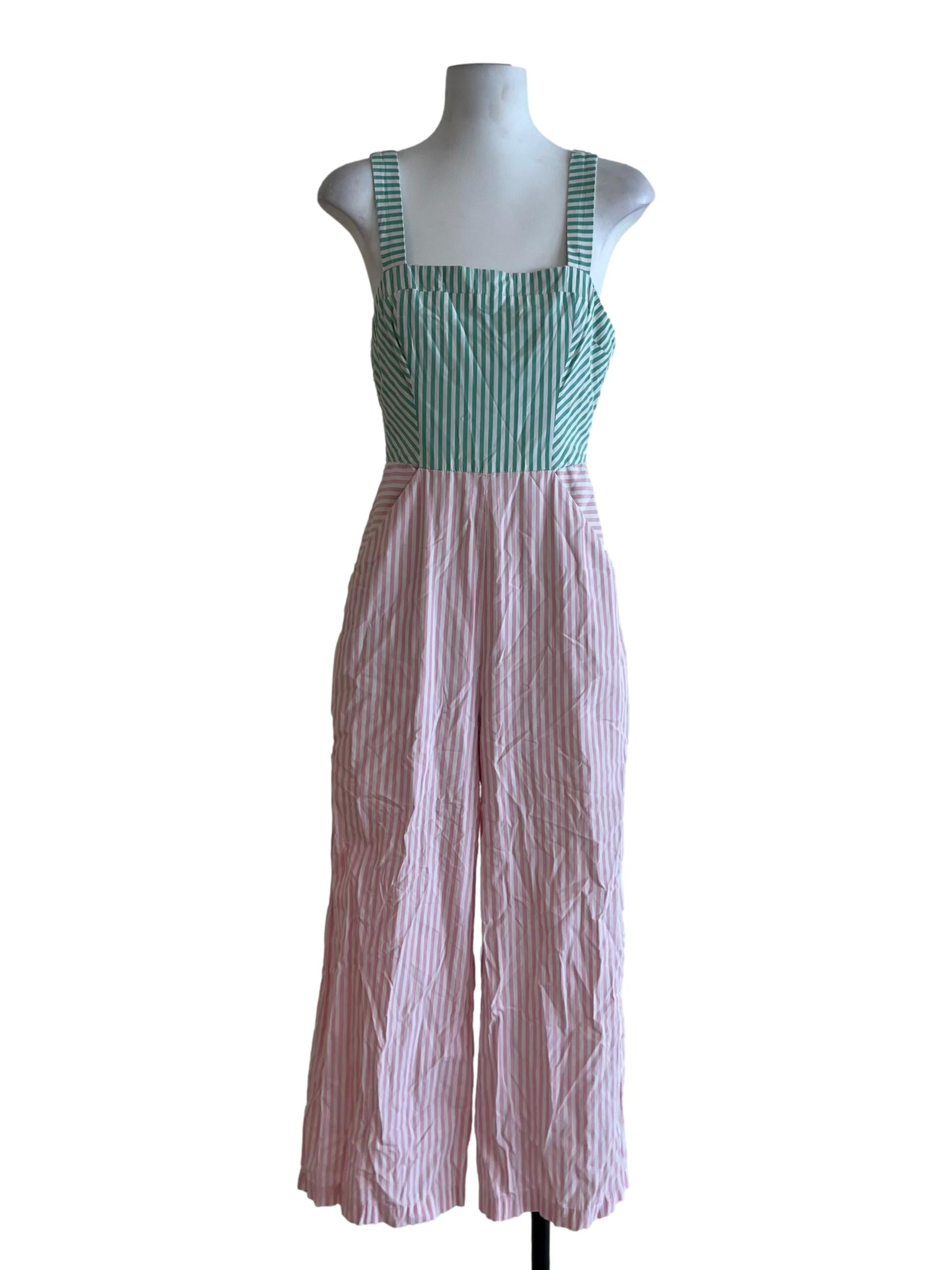 Mint Green Bengal Stripe Jumpsuit