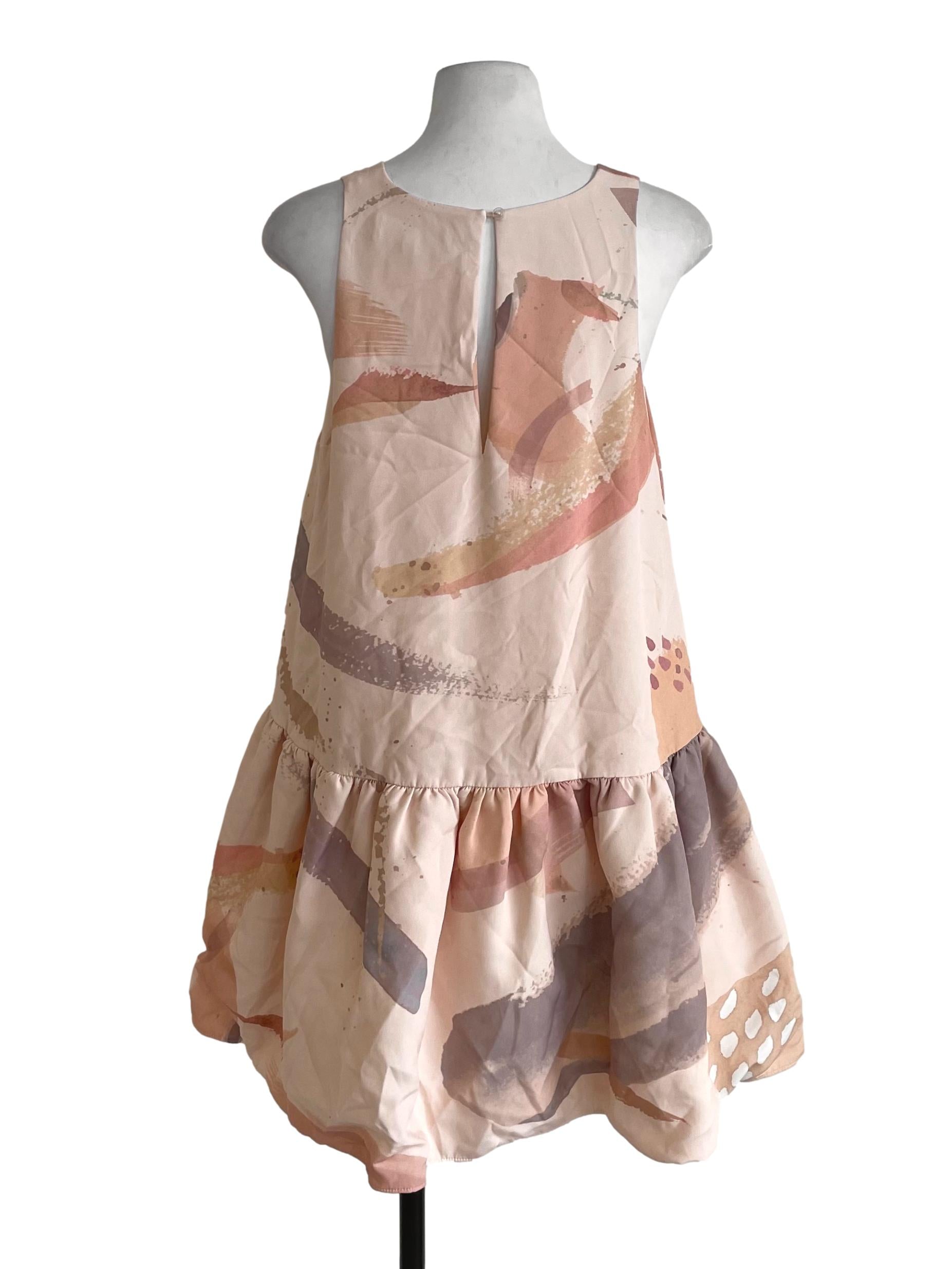 Baby Orange Painting Tent Dress