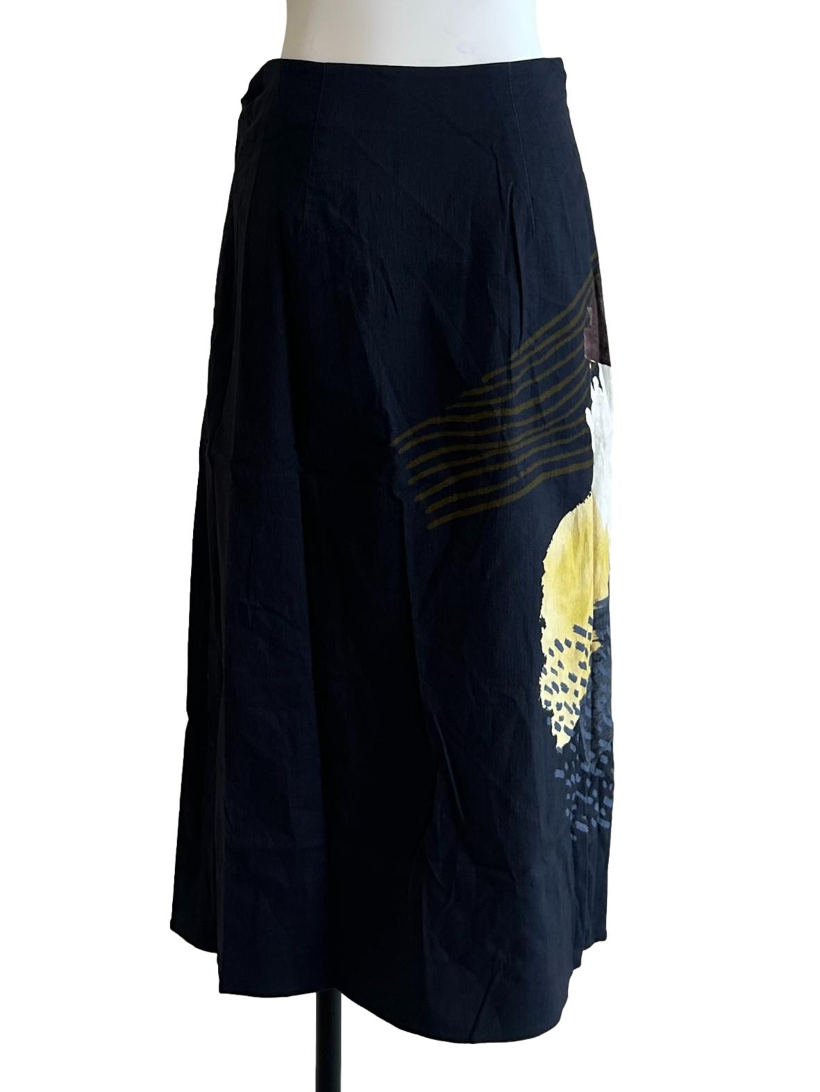Navy Valley Cotton Wrap Skirt OSN