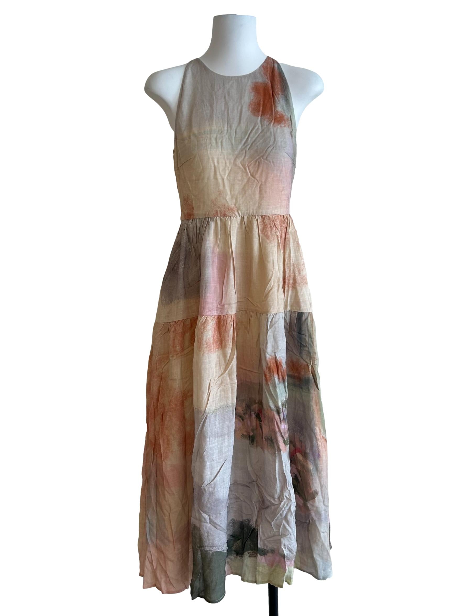 Pink Soleil Rayon Tiered Dress OSN