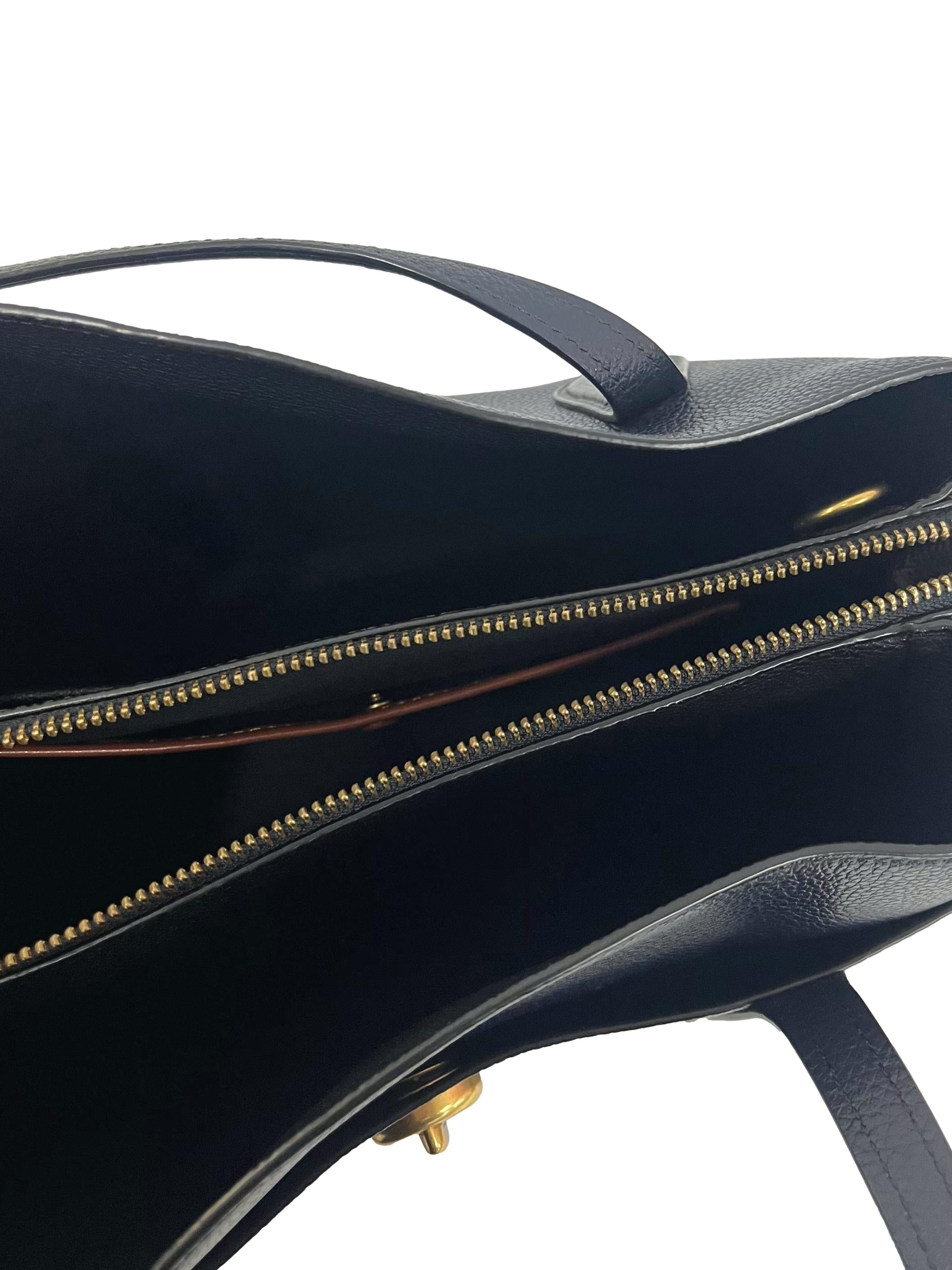Midnight Navy Leather Lora Carryall Shoulder Bag CSN